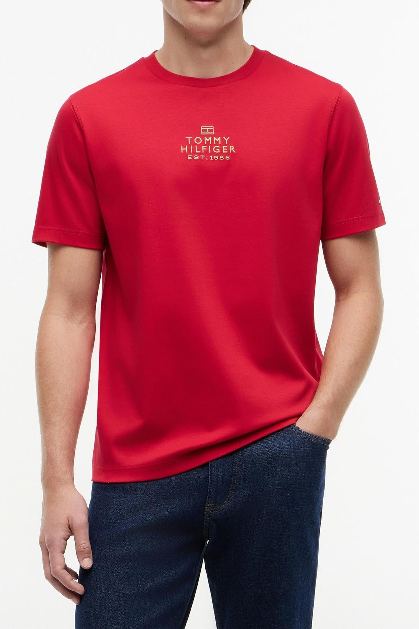 BRAND LOVE GOLD INTERLOCK T-SHIRT MEDIUM RED 1