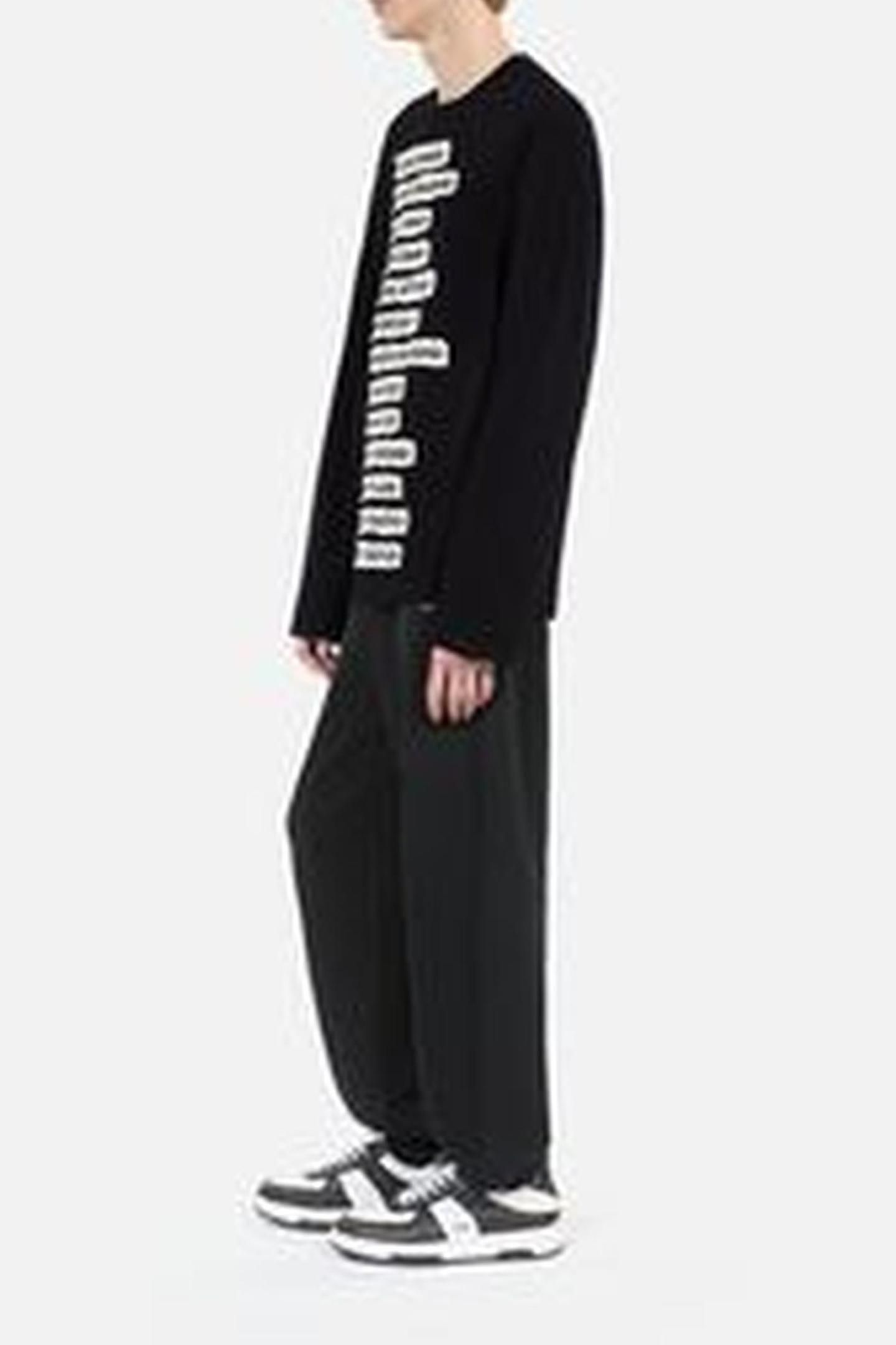LONG-SLEEVED T-SHIRT WITH APPLIQUE PATCHES BLACK WASHED 8