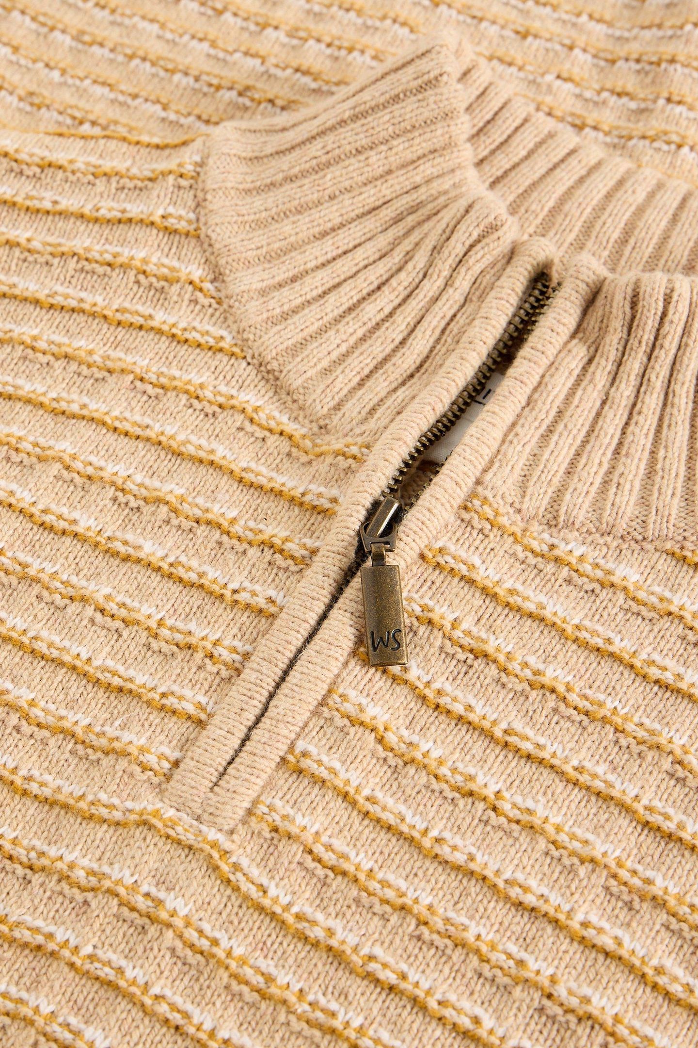 TEXTURED STRIPE FUNNEL LIGHT TAN 4