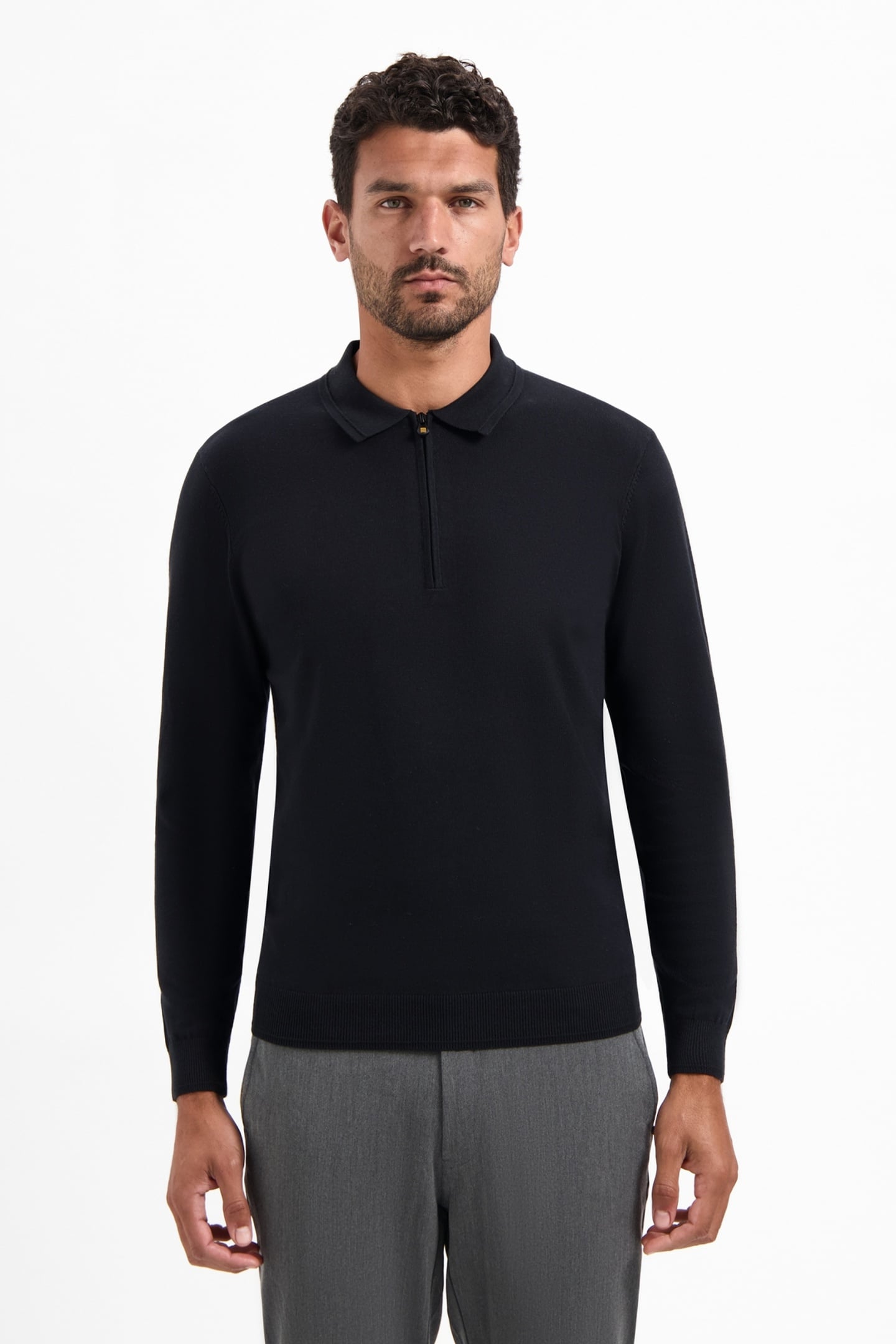 PULLOVER POLO ZIP BLACK 1