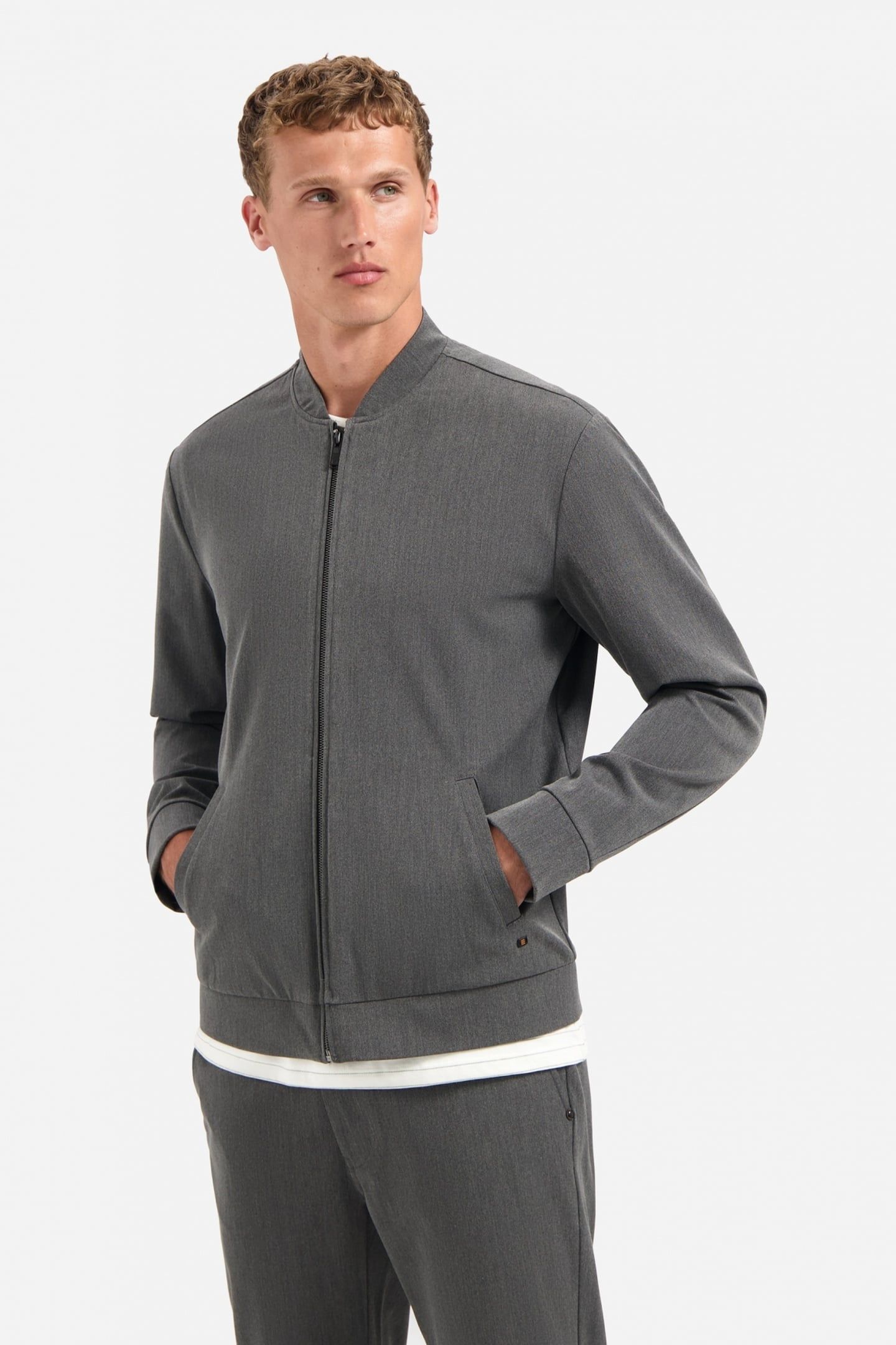 JACKET SHIRT BOMBER MELANGE HYBRID GREY MELANGE 1