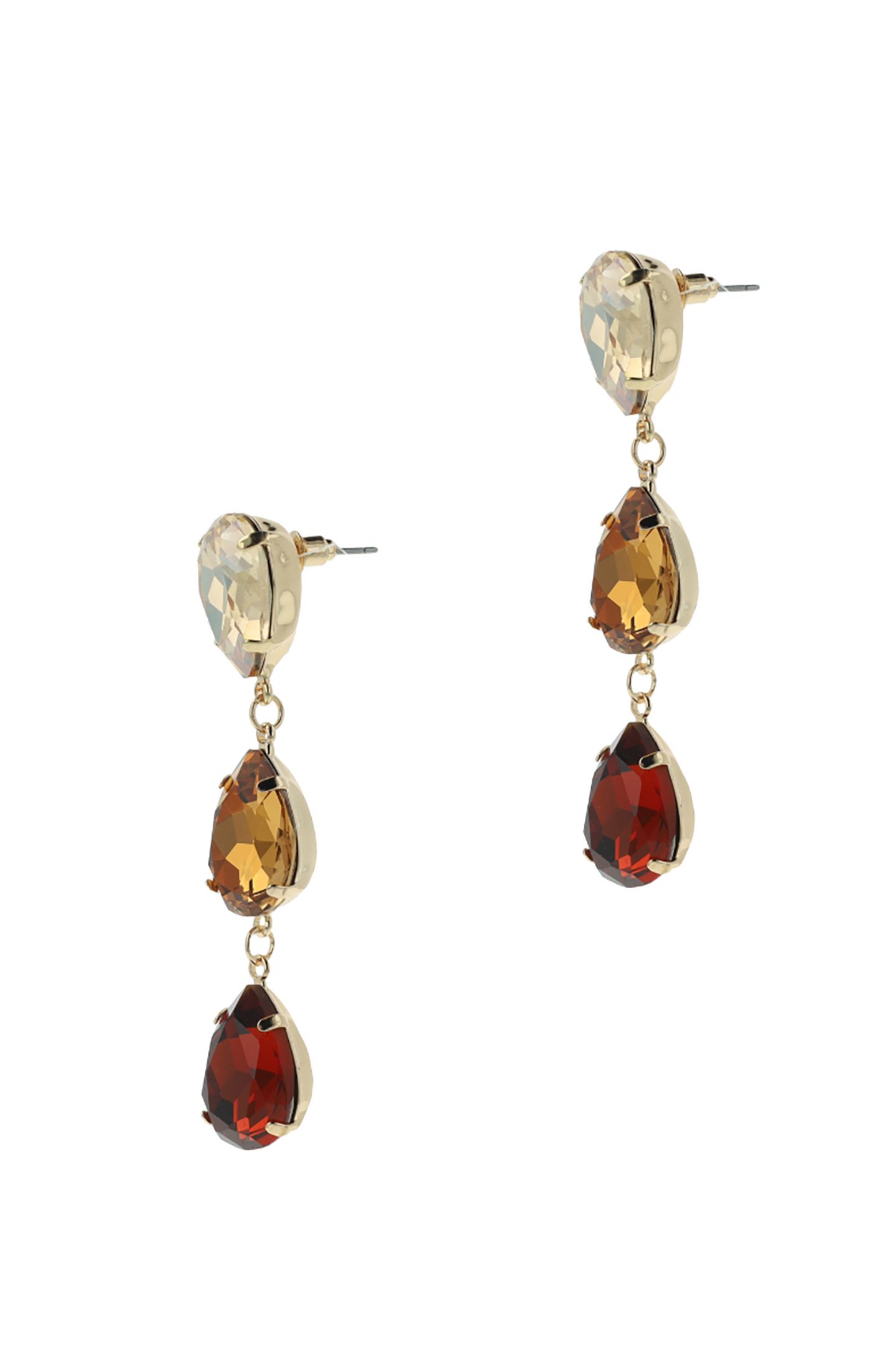 TRIPLE DROP EARHANGERS TOPAZ GOLD, BROWN 2