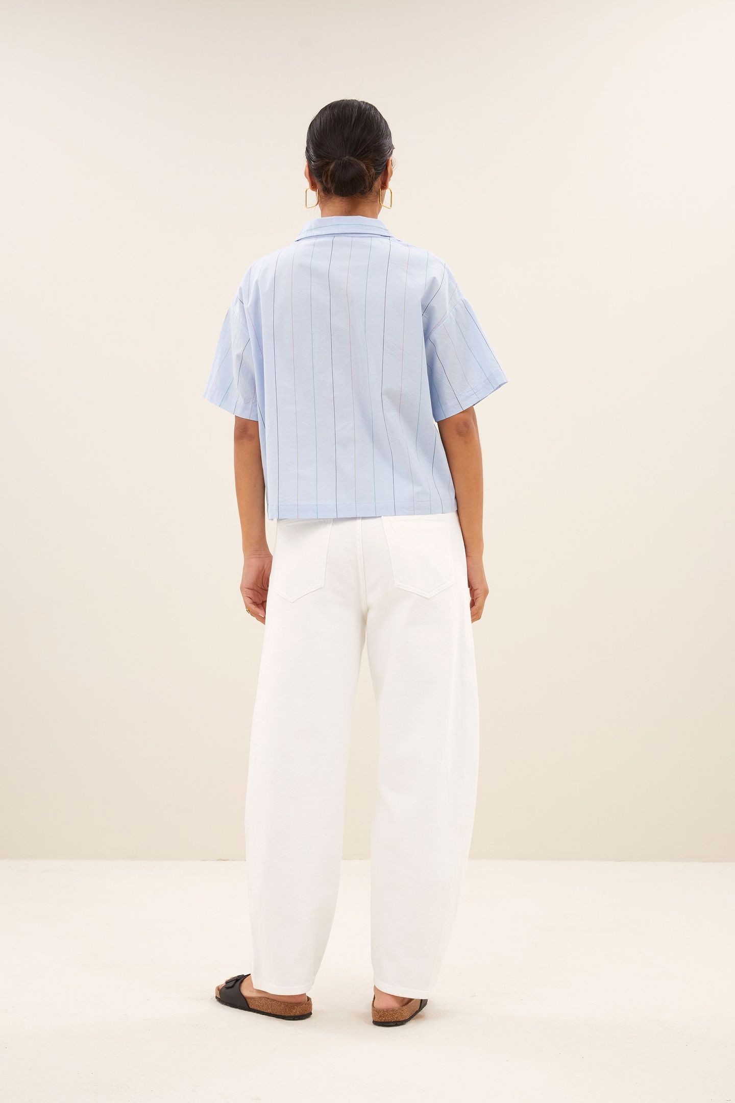 JAKE STRIPE CHAMBRAY BLOUSE LIGHT BLUE STRIPE 5