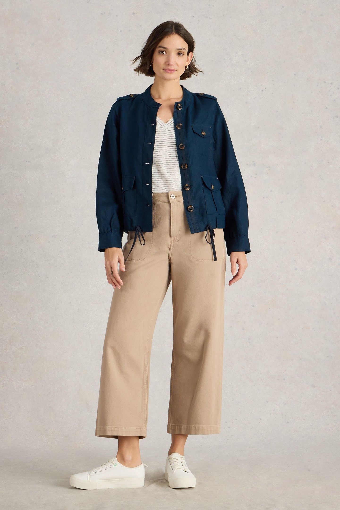 DEMI UTILITY LINEN JACKET DARK NAVY 3