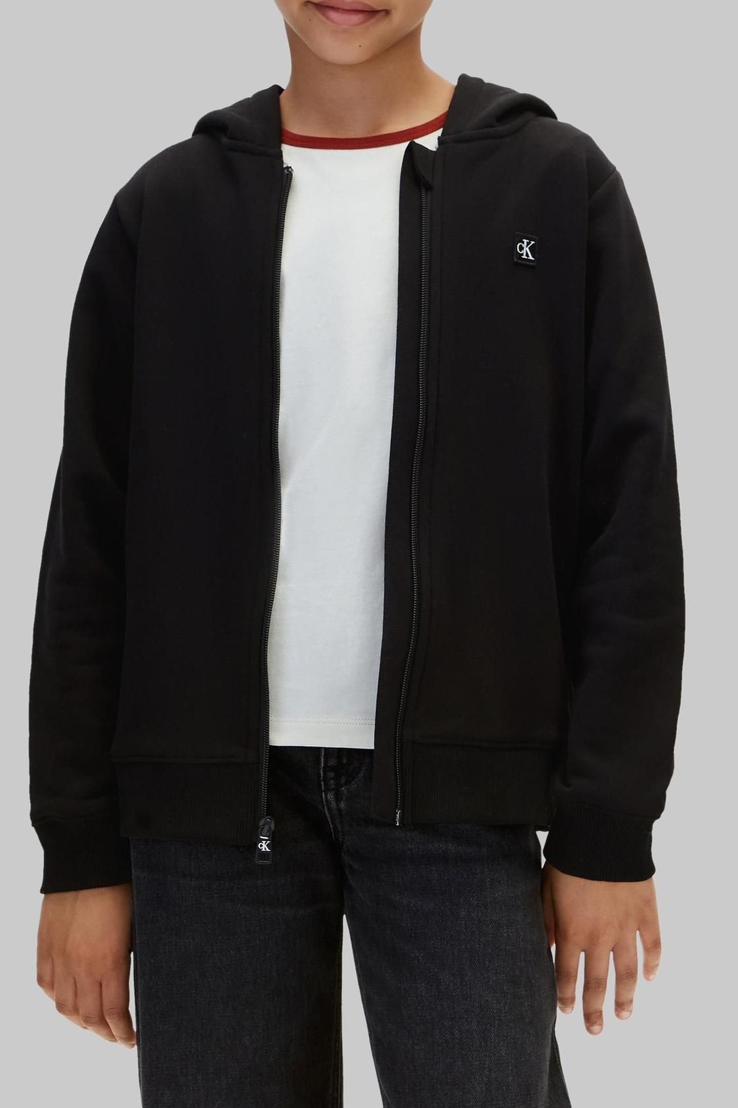 UNISEX MINI BADGE ZIP-THROUGH BLACK 1