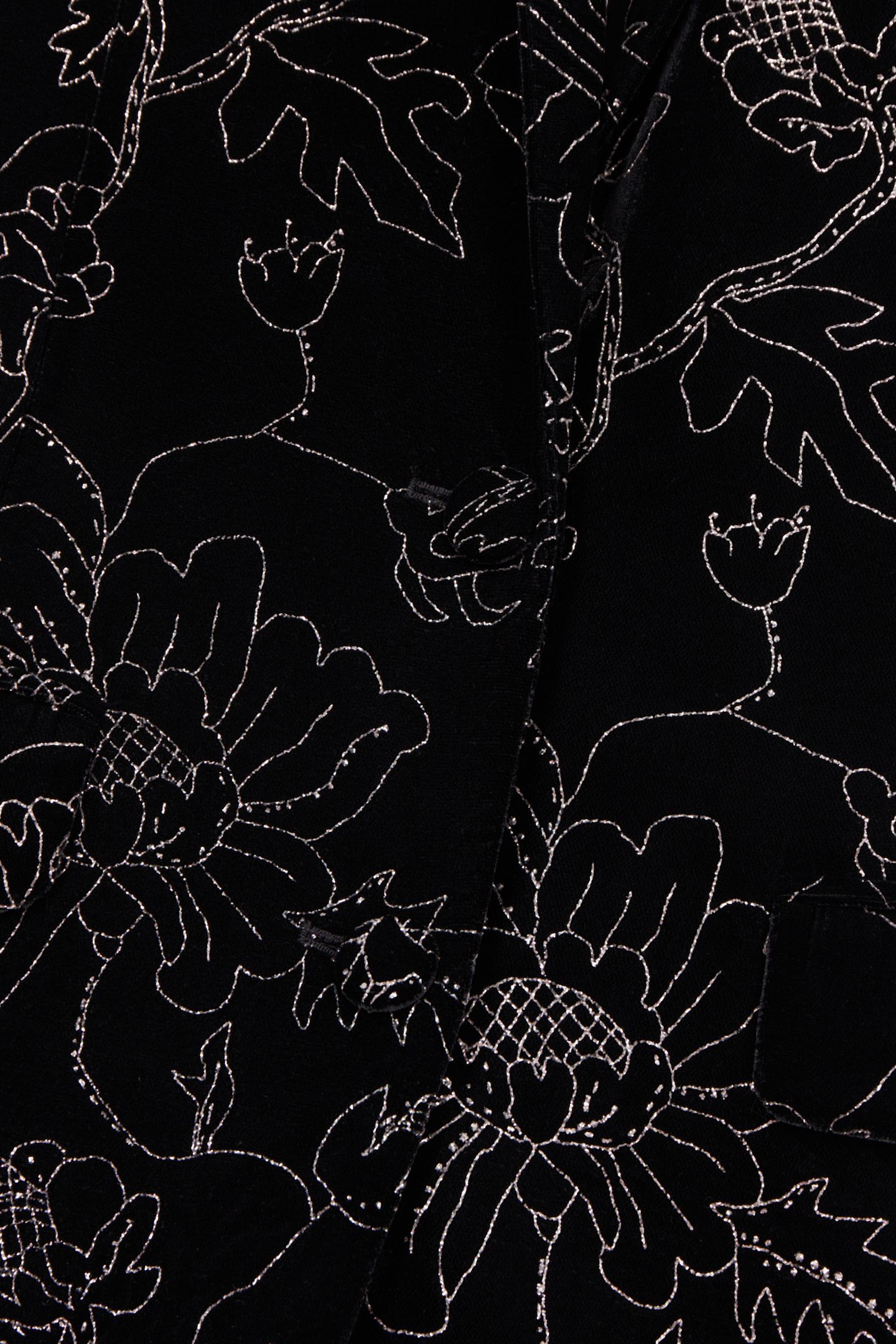 CLASSIC COLLAR SUIT JACKET IN VELVET WITH GLITTERS BLACK 5