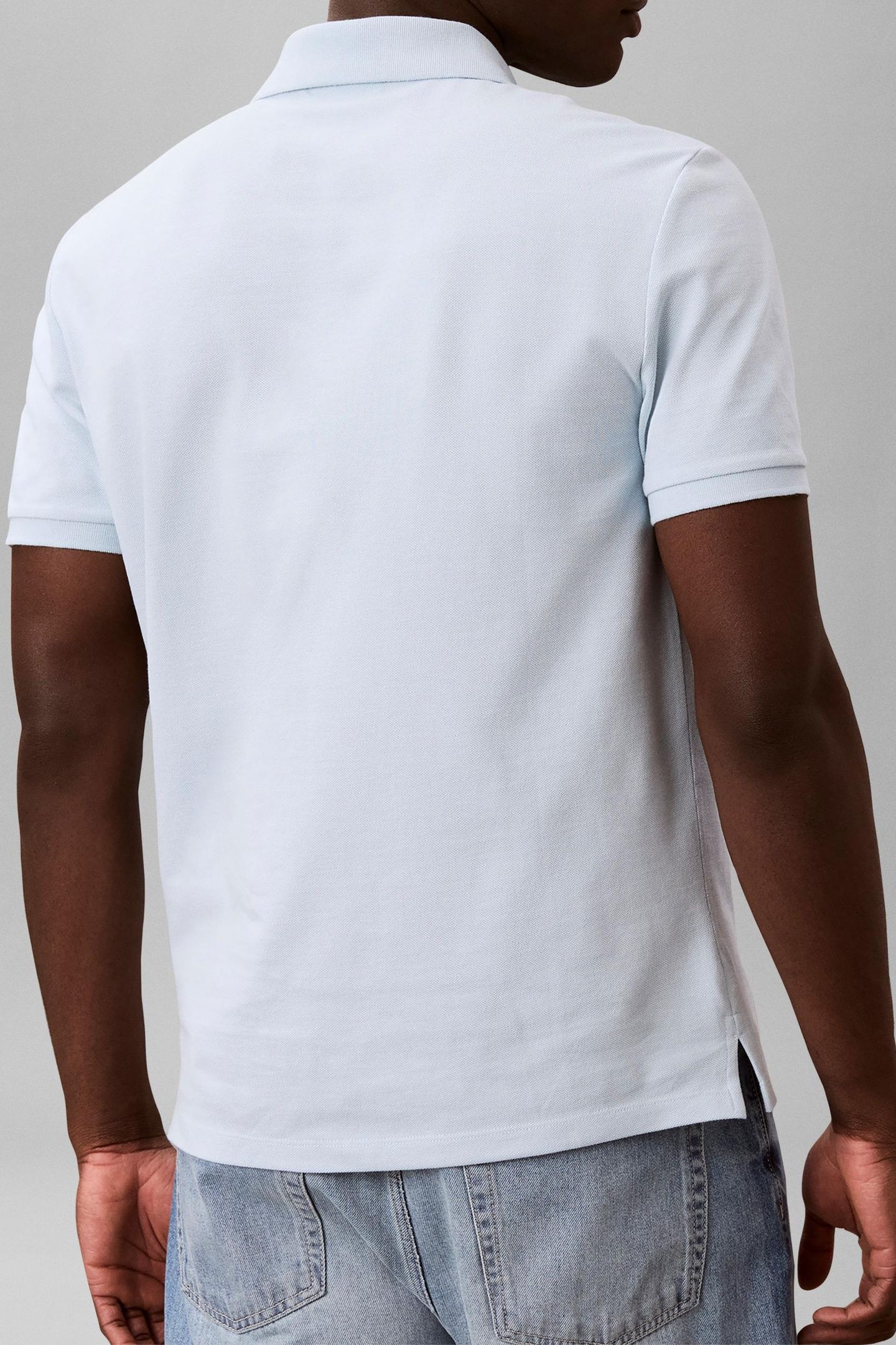 SHORT SLEEVE MONOGRAM PIQUE POLO WINTER SKY 3