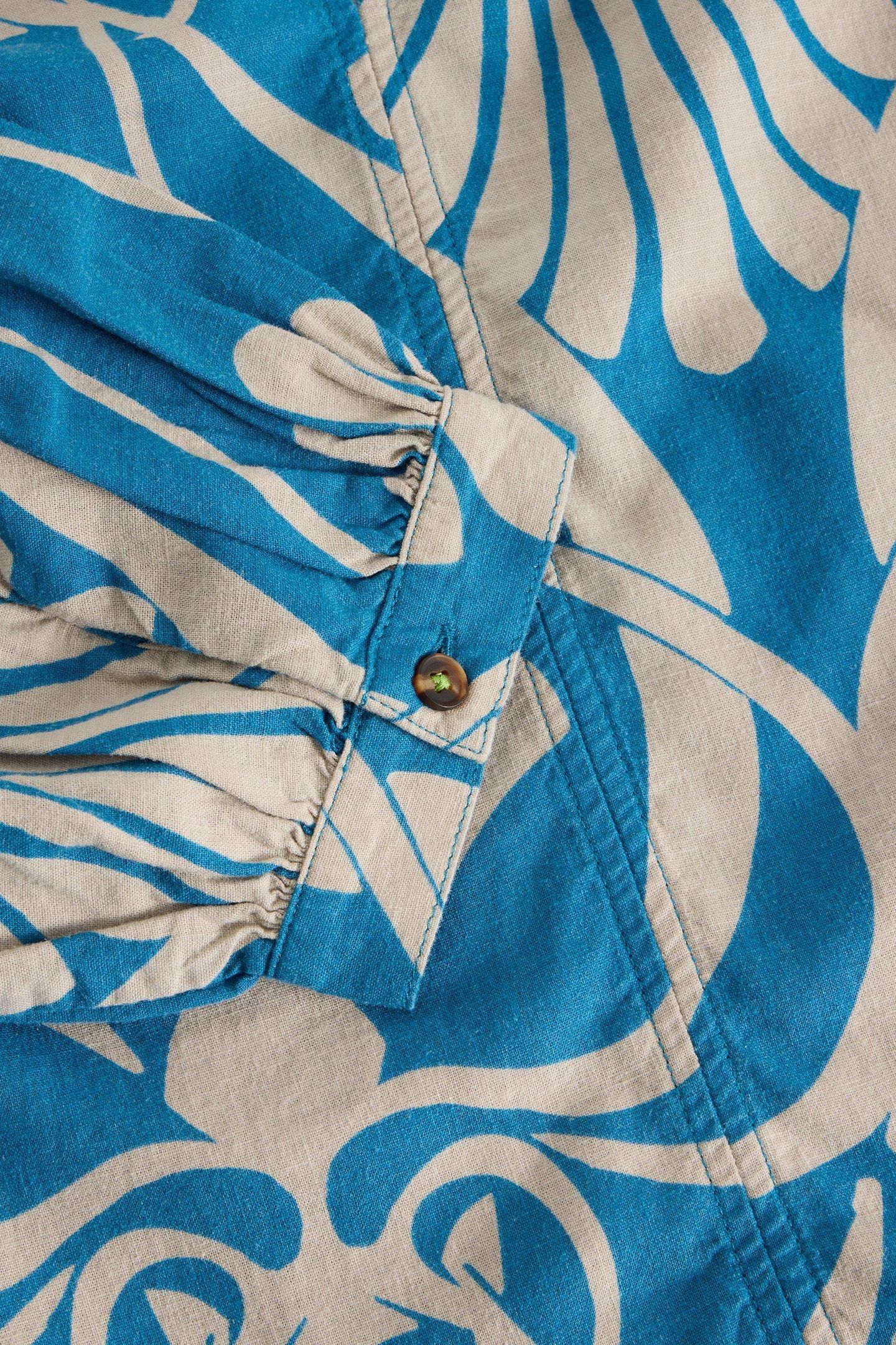 MARLEY LINEN BLEND TOP BLUE PRINT 7