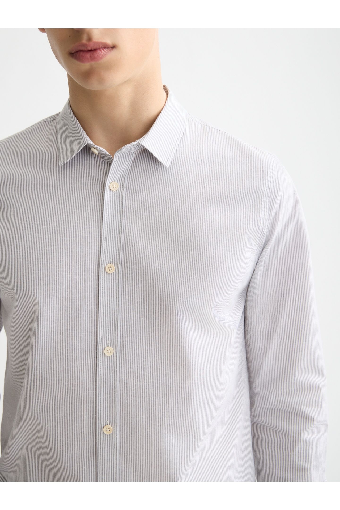 STRIPED SLIM-FIT POPLIN SHIRT GULL / WHITE STRIPES 5