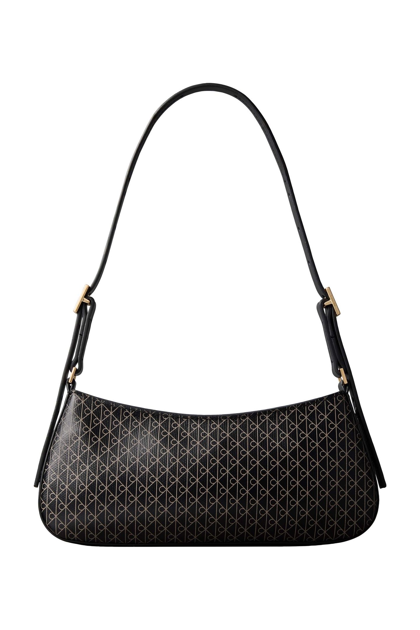 EMBLEM ALL-OVER PRINT SMALL SHOULDER BAG BLACK 2