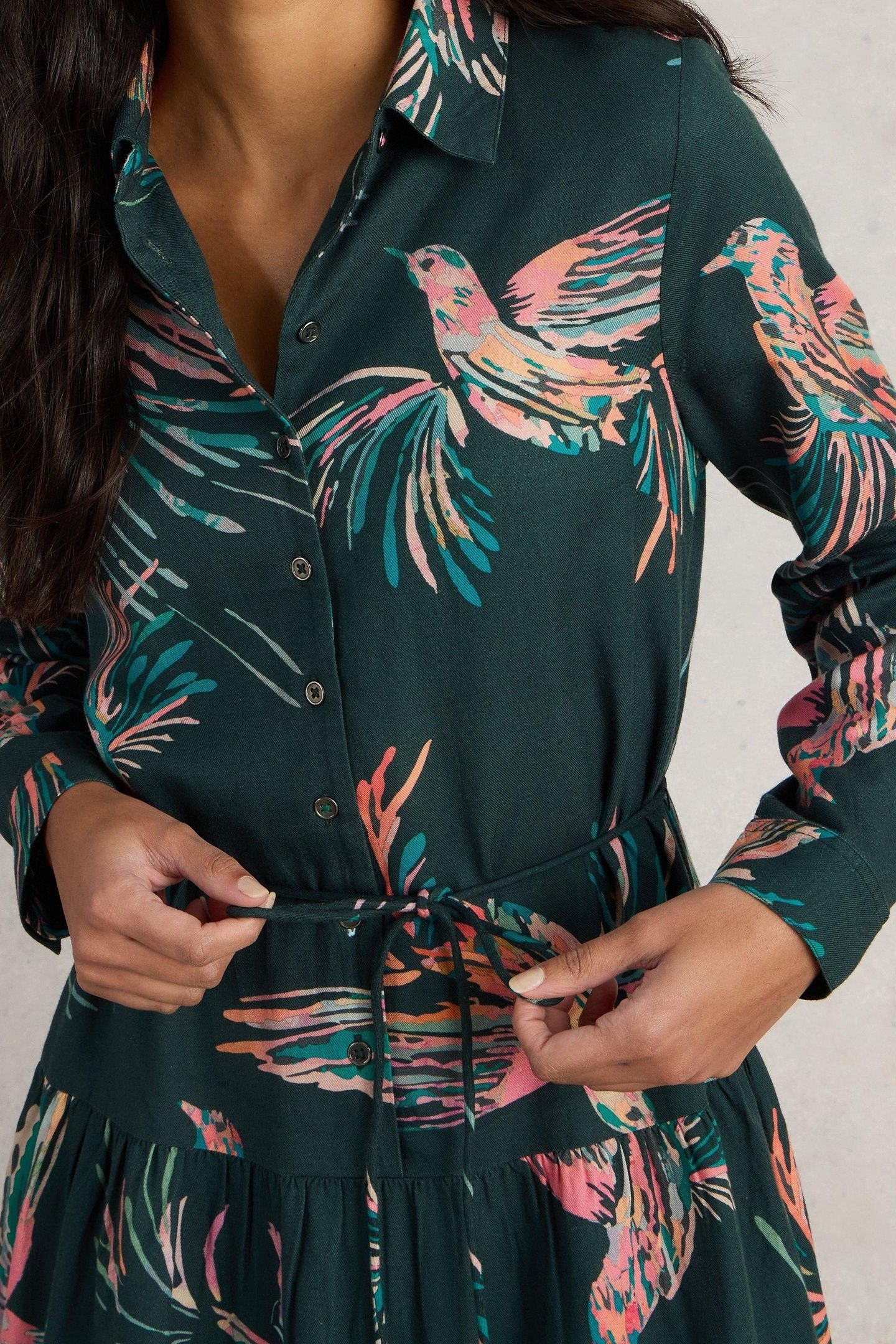 BEATRICE SHIRT DRESS GREEN PRINT 5