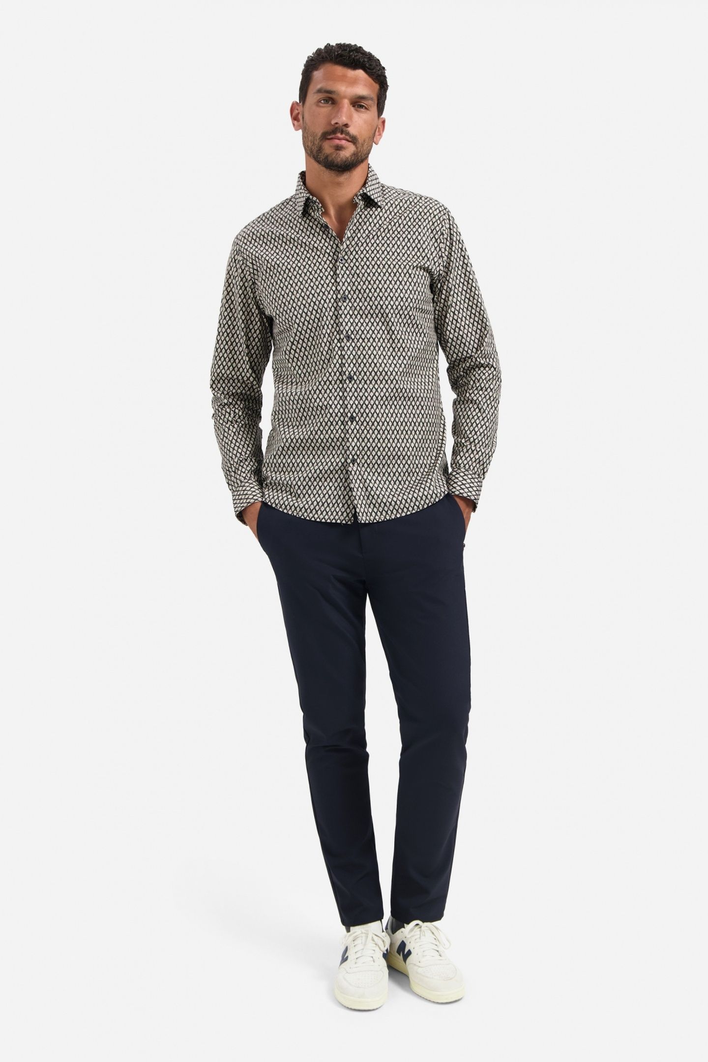 SHIRT STRETCH ALLOVER PRINTED BLACK 2