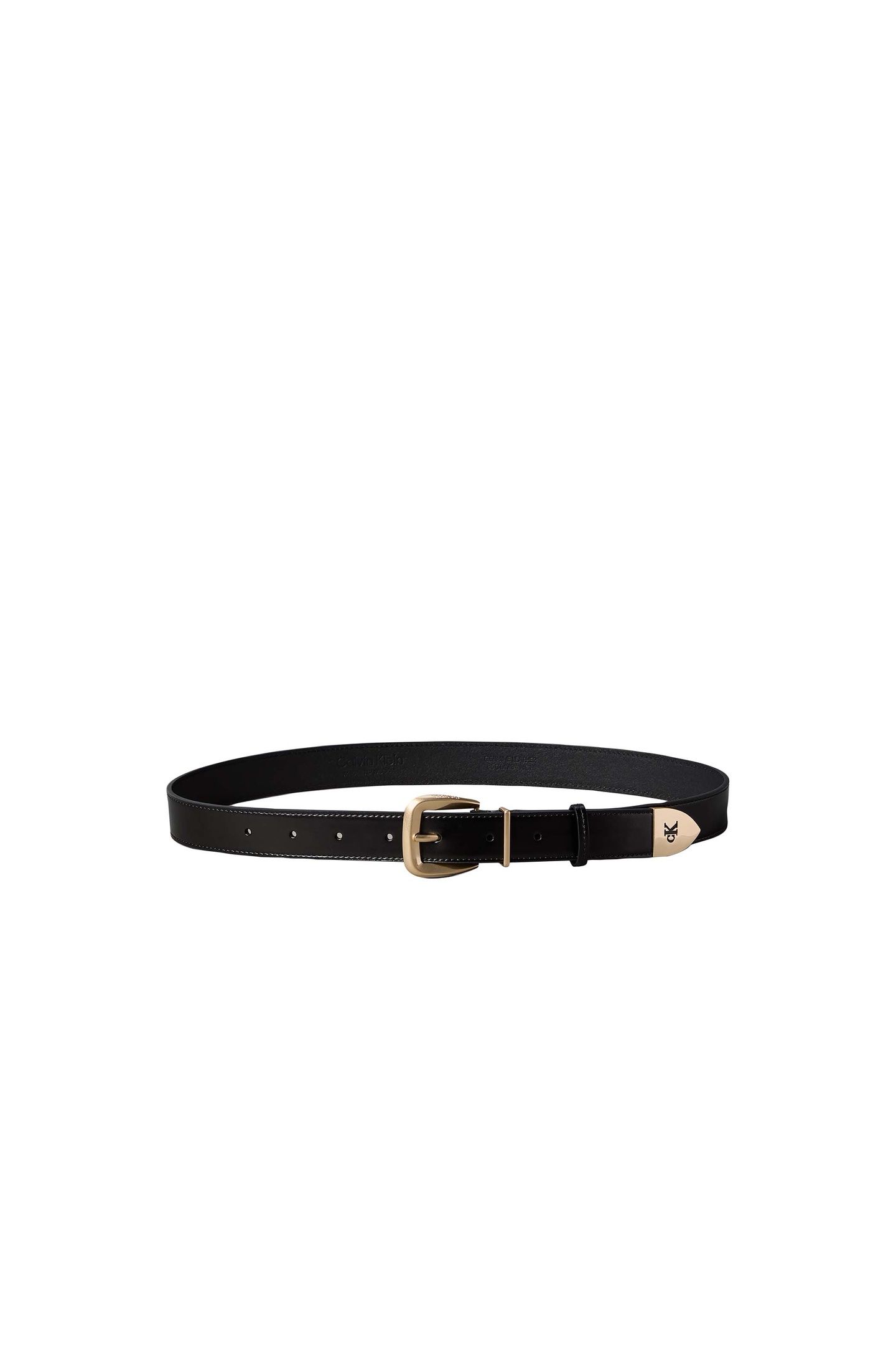 HARDWARE END TIP BUCKLE BELT BLACK/ANTIQUE LIGHT GOLD 3