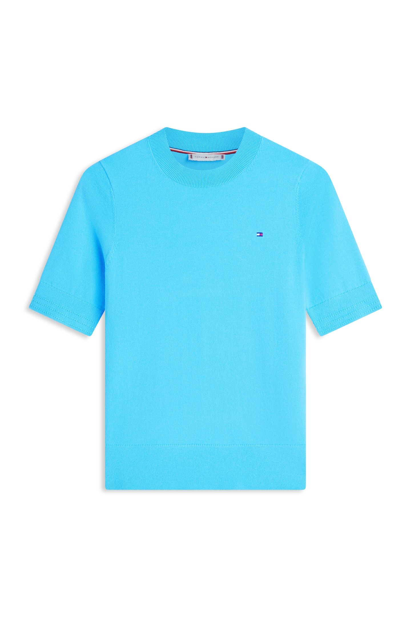 COTTON JERSEY FINE C-NECK FRIGID BLUE 4