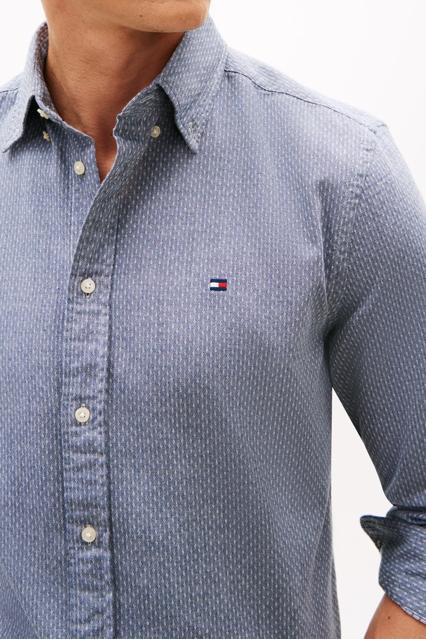 FLEX DOBBY SF SHIRT CARBON NAVY 5