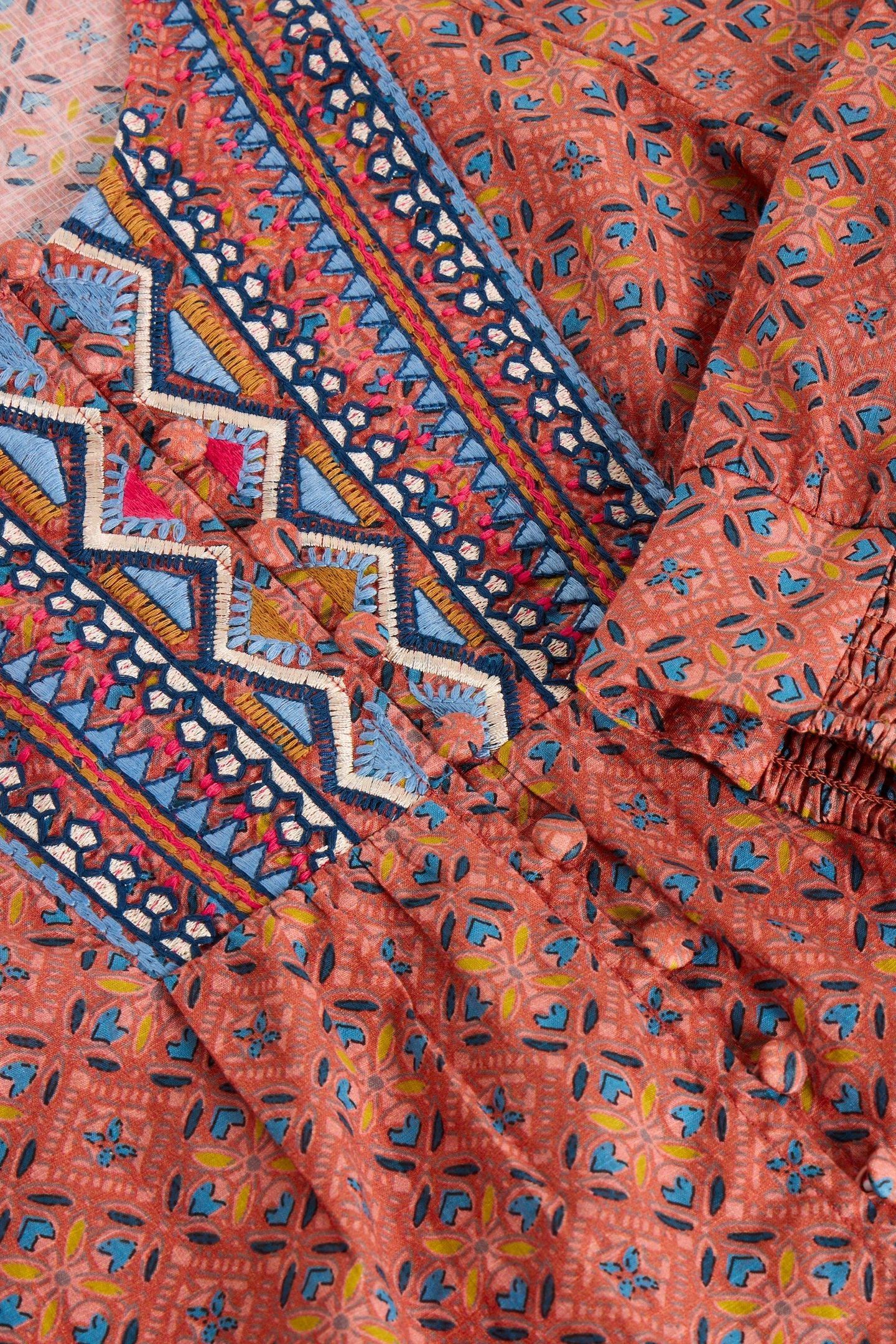 ABIGAIL EMBROIDERED TOP PINK MULTI 5
