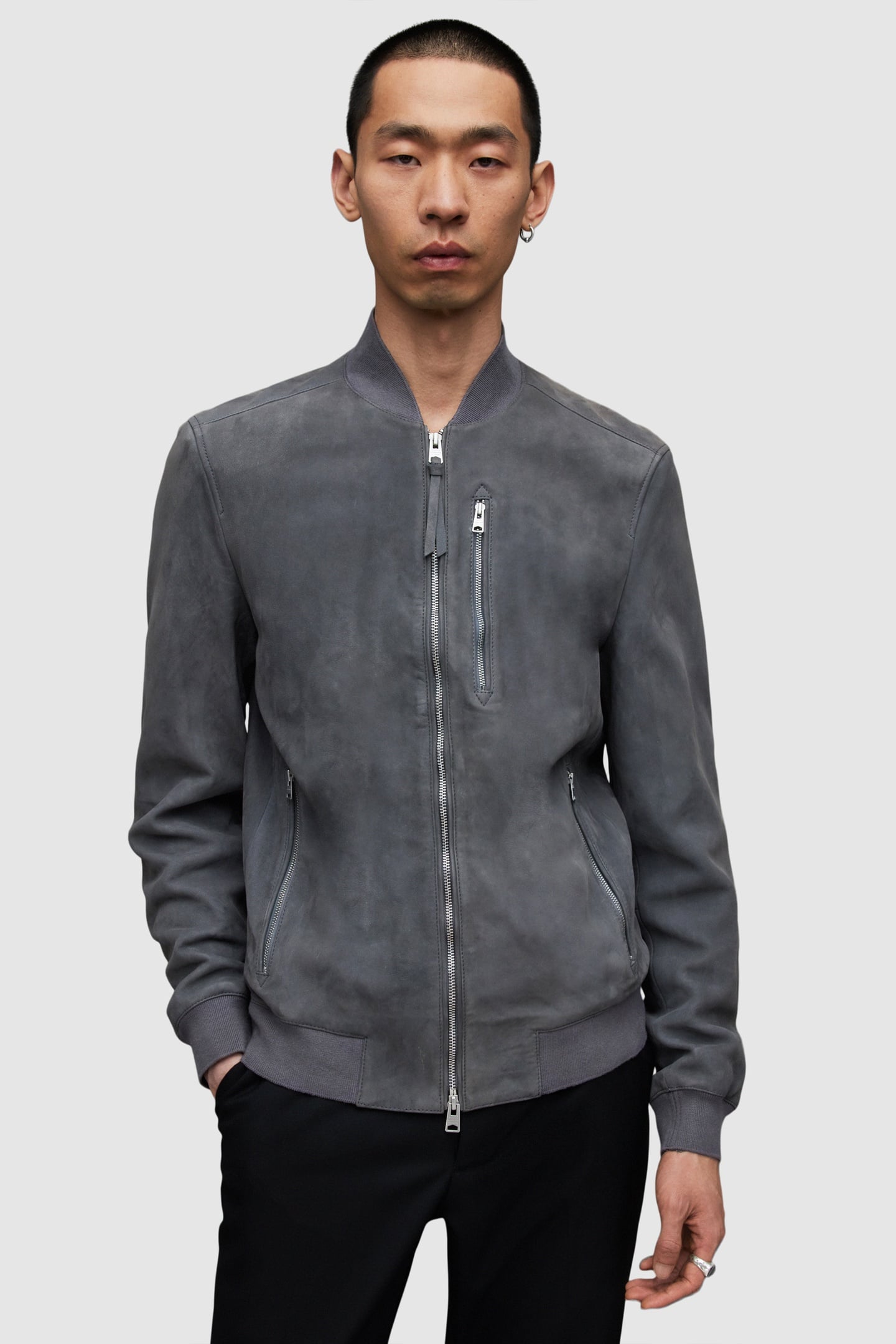 KEMBLE SUEDE BOMBER WIND GREY 1
