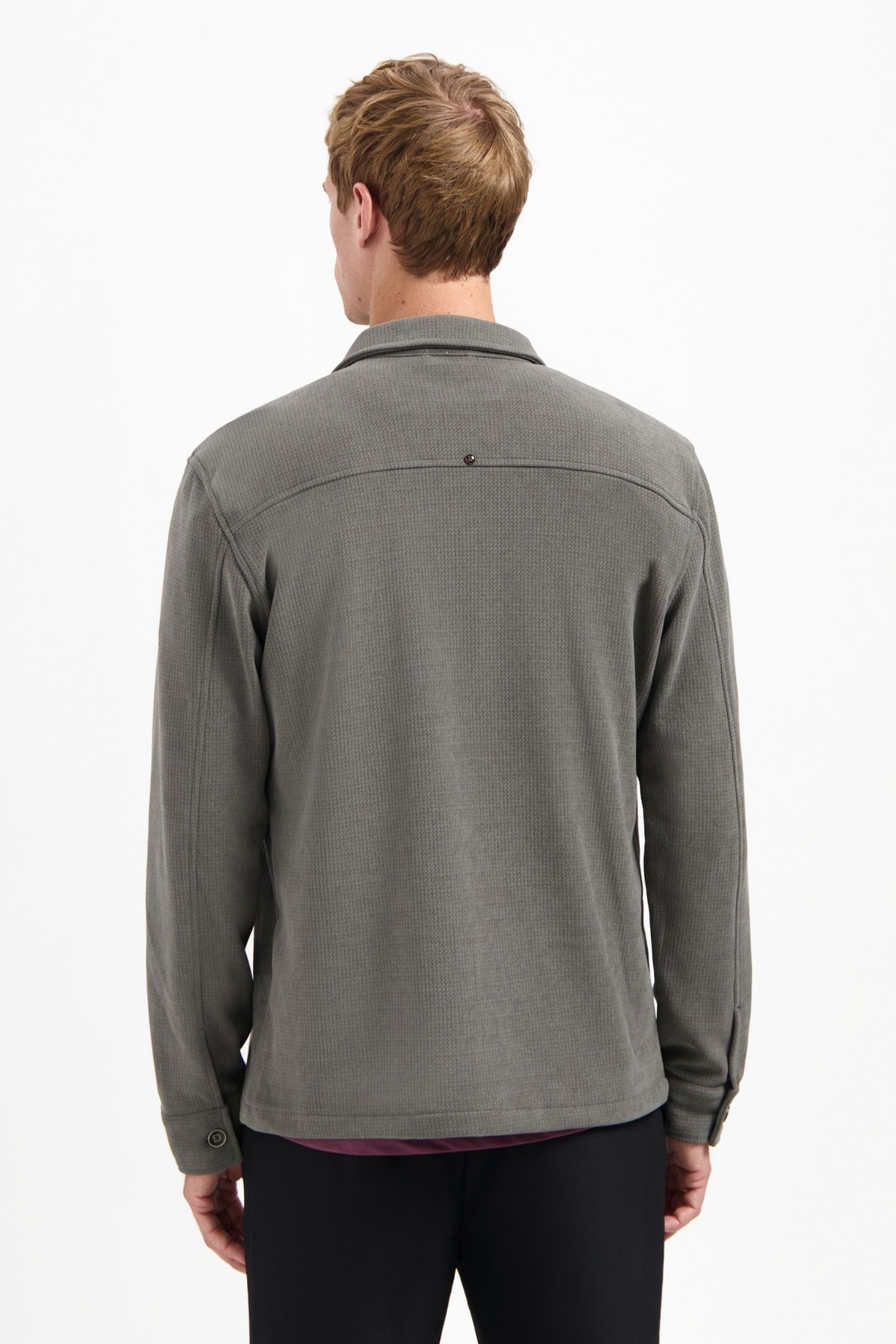 OVERSHIRT BUTTON RELIEF SWEAT DARK CLAY 4