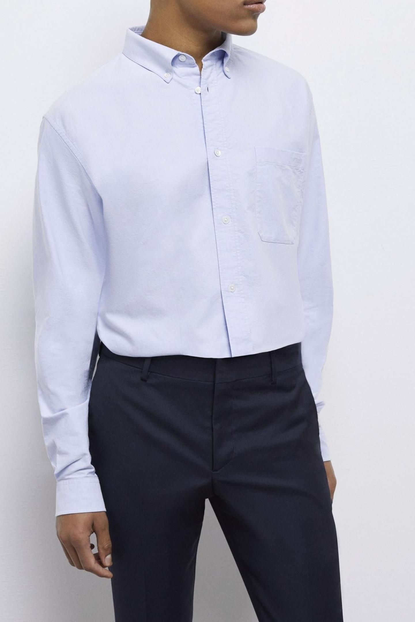 LONG-SLEEVED SHIRT WITH CLASSIC COLLAR LIGHT BLUE 2