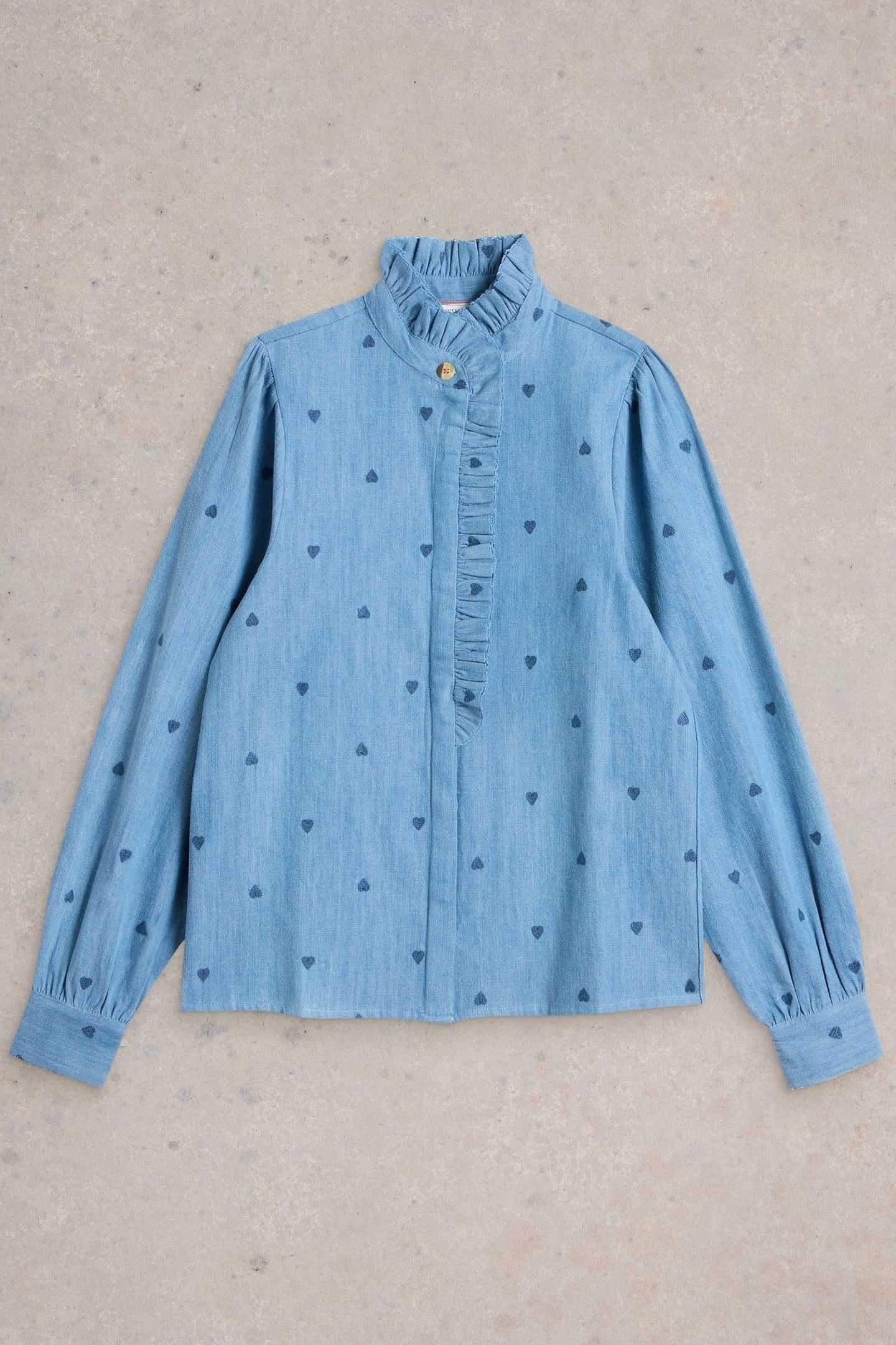 PAULINE EMBROIDERED TOP DENIM MULTI 4