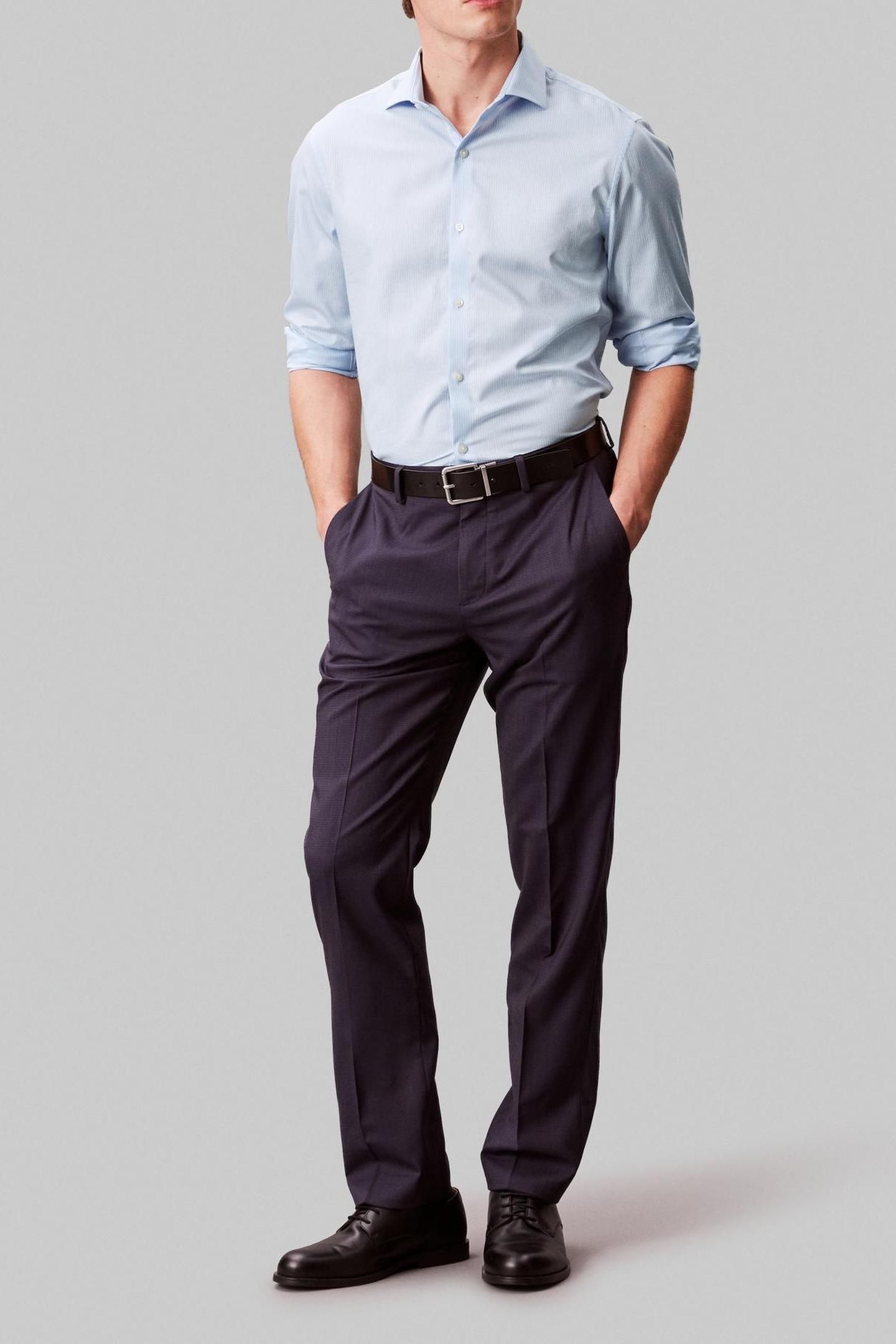 SLIM STRIPED STRAIGHT SHIRT LIGHT BLUE 2
