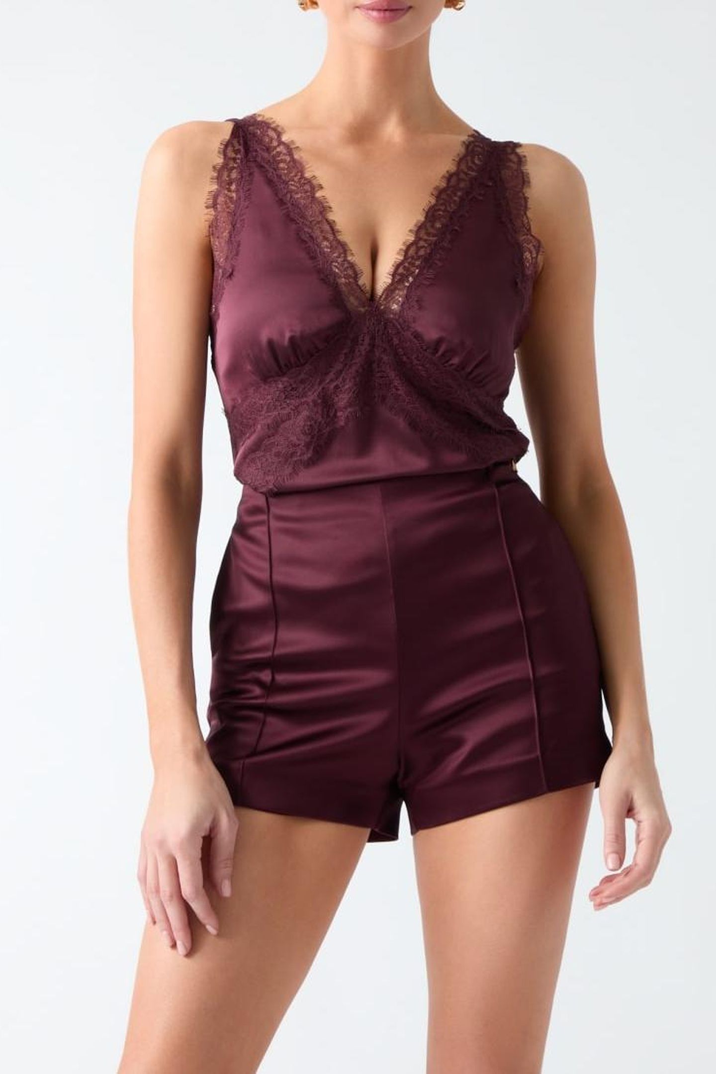JAEL V NECK SL CAMI REGAL PLUM 2