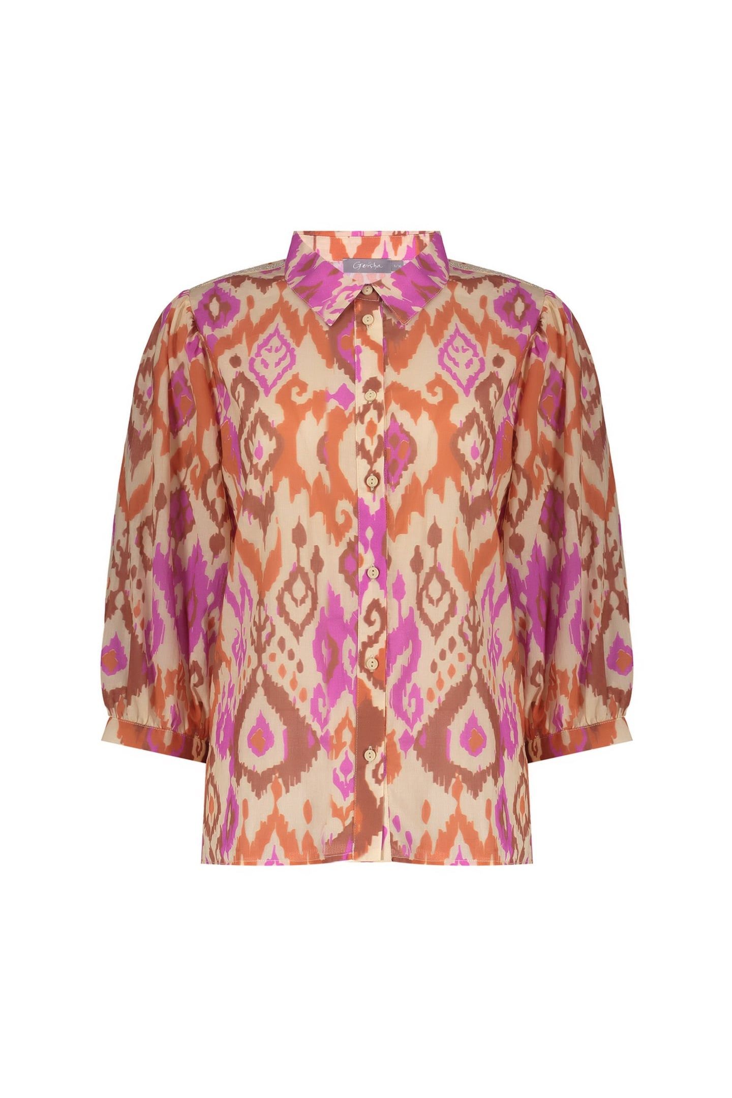 BLOUSE ECRU/BROWN/CASSIS 1