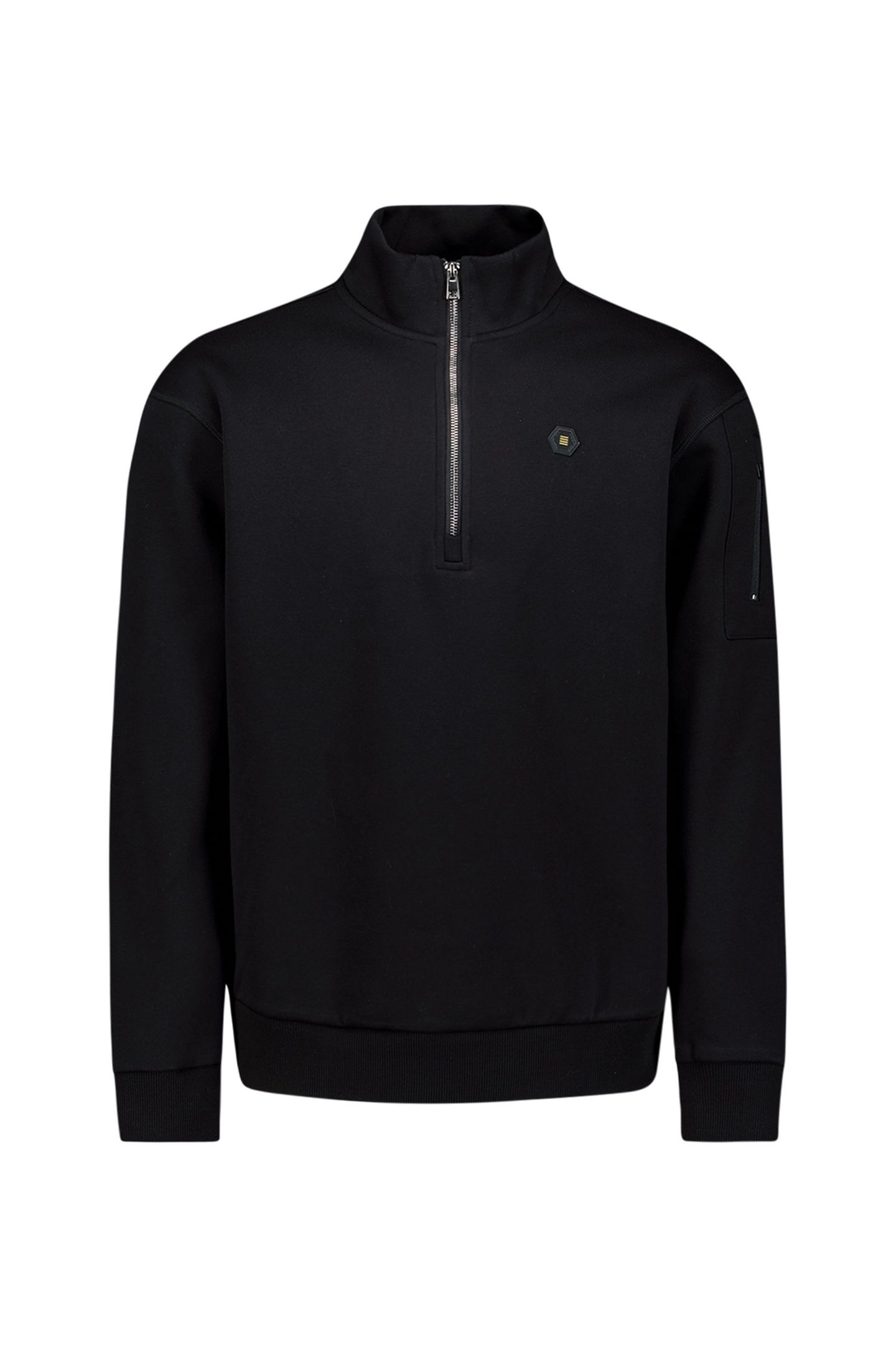 SWEATER HALF ZIP BRUSHED BLACK 4