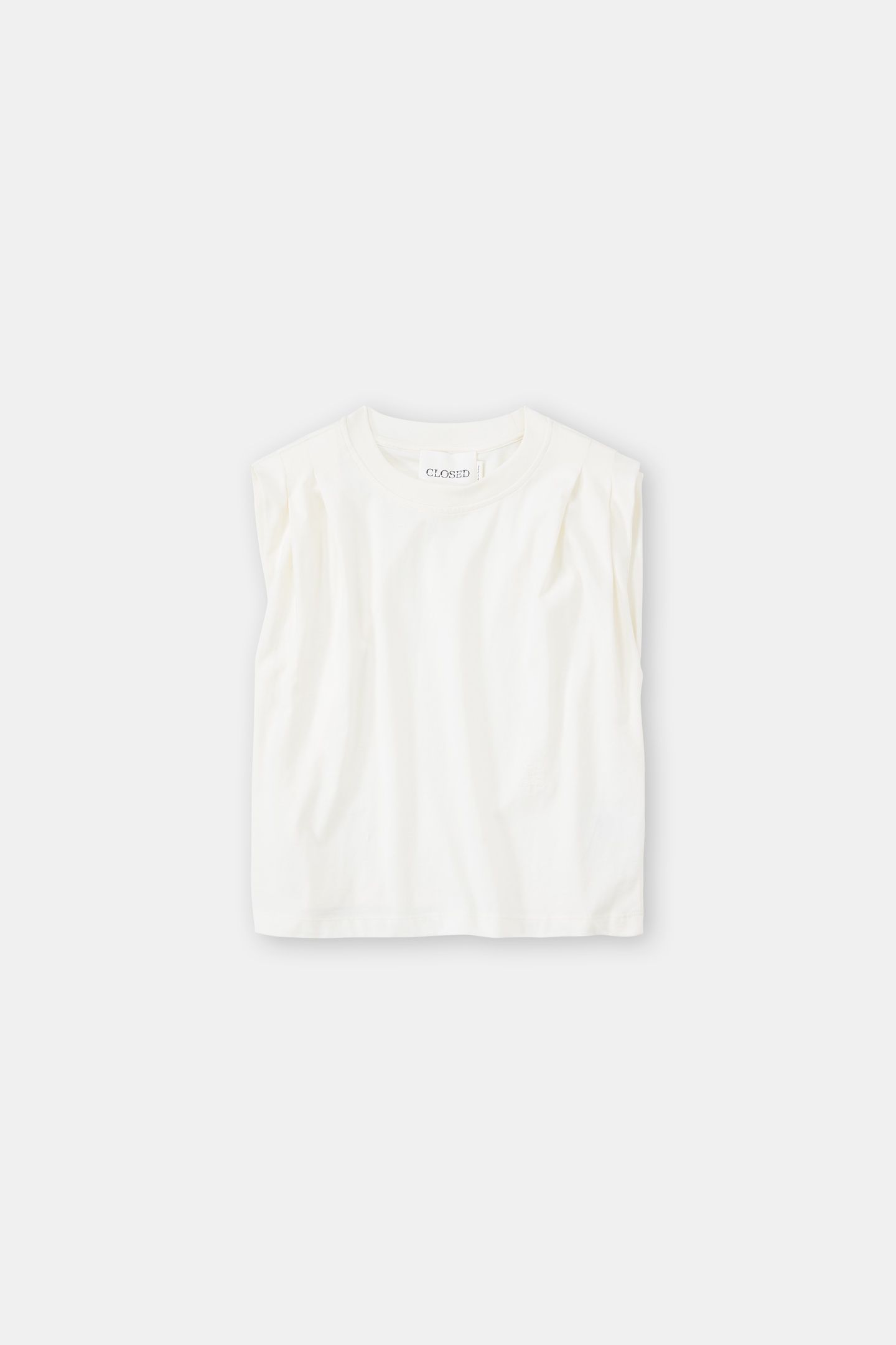 PLEATED SLEEVELESS T-SHIRTS IVORY 3