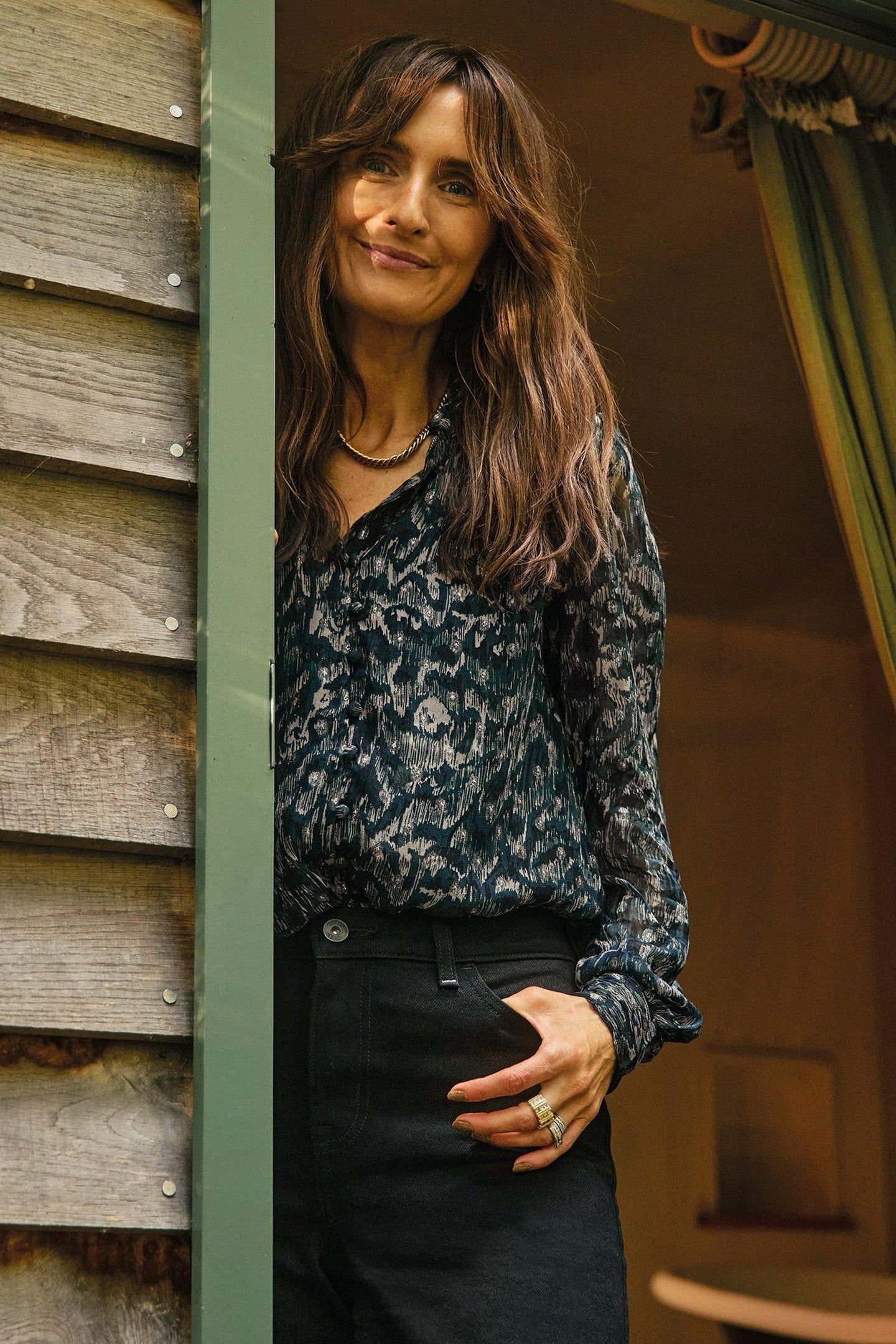MIRABEL METALLIC SPOT TOP BLACK MULTI 7