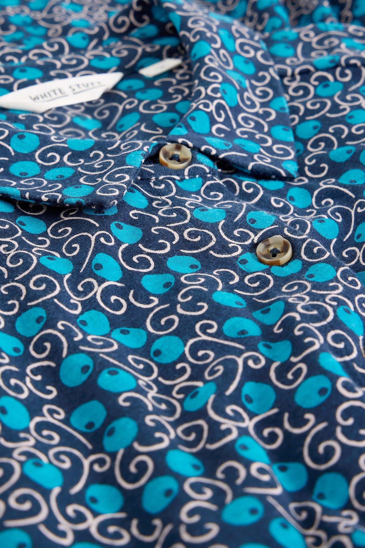 PIA JERSEY SHIRT DRESS NAVY MULTI 4