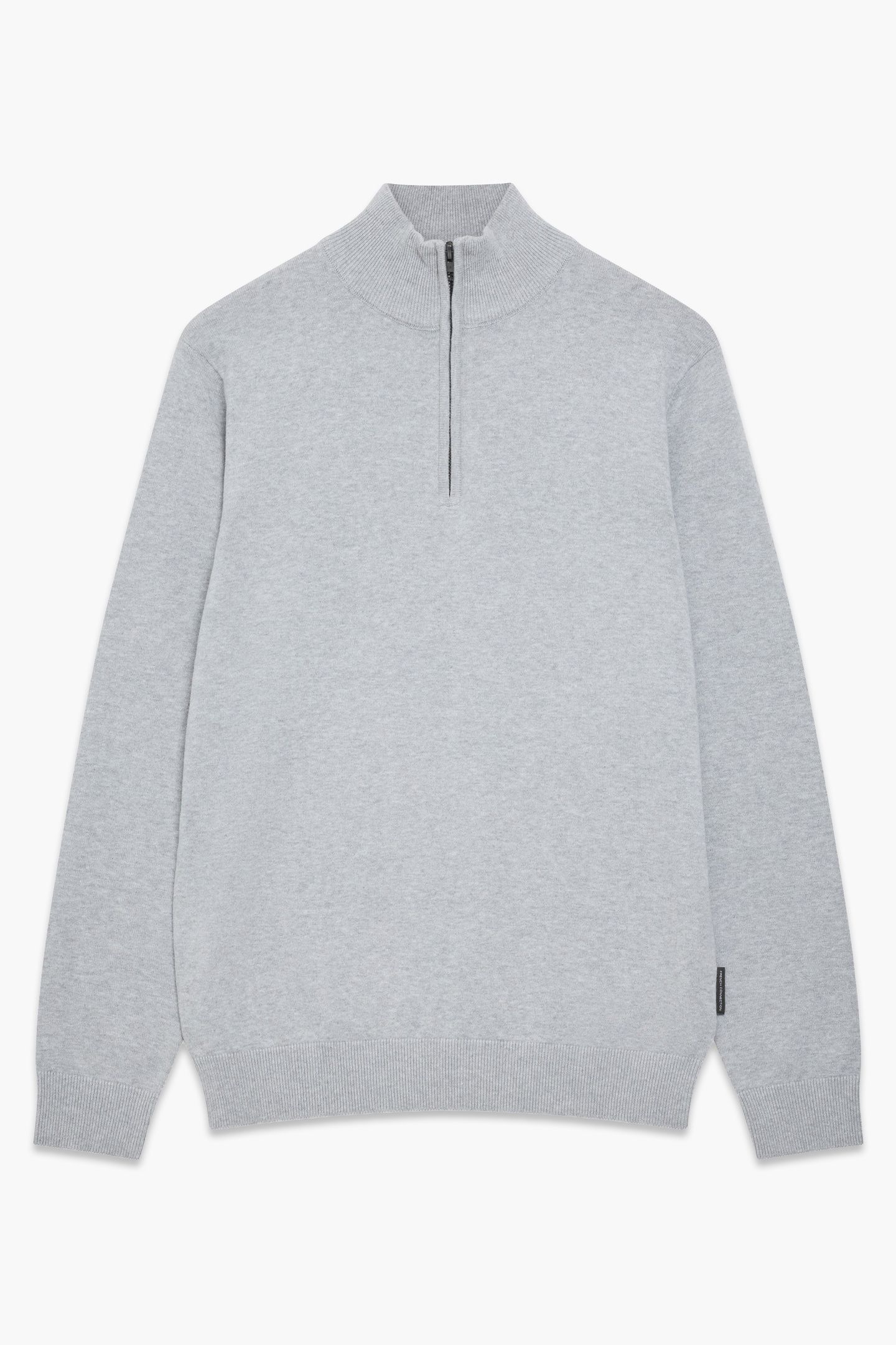 1/2 ZIP COTTON LGT GREY MEL 1