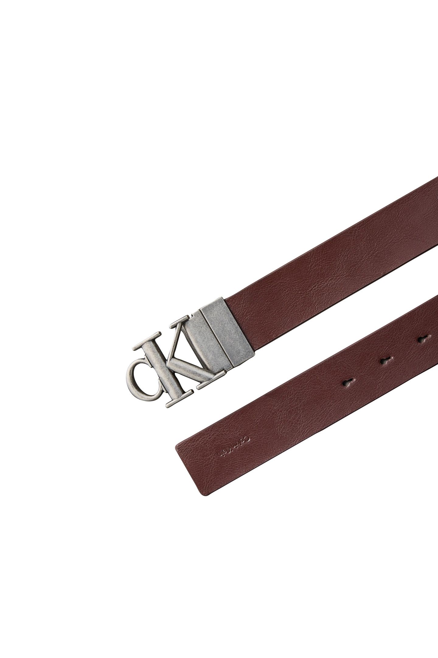 CK BUCKLE TUMBLED 35MM BELT CHESTNUT BROWN/COGNAC/ANTIQUE 3