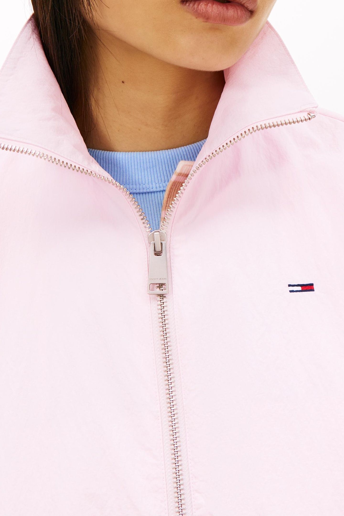 TIE SIDE HIGH NECK JACKET PEARLY PINK 6
