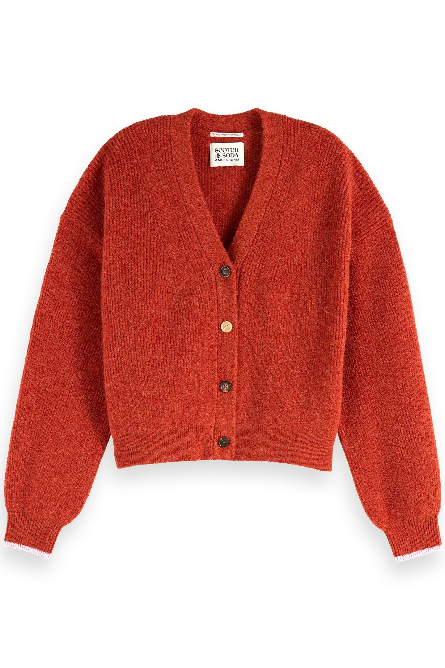 FUZZY RELAXED CARDIGAN KETCHUP 3