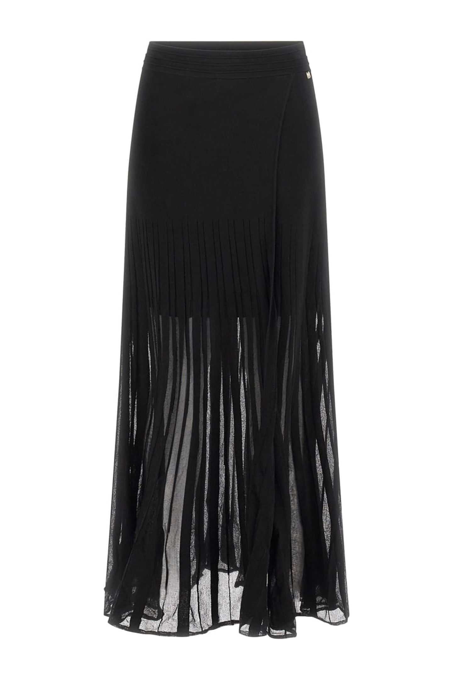 BESSIE PLEATED LONG JET BLACK A996 2