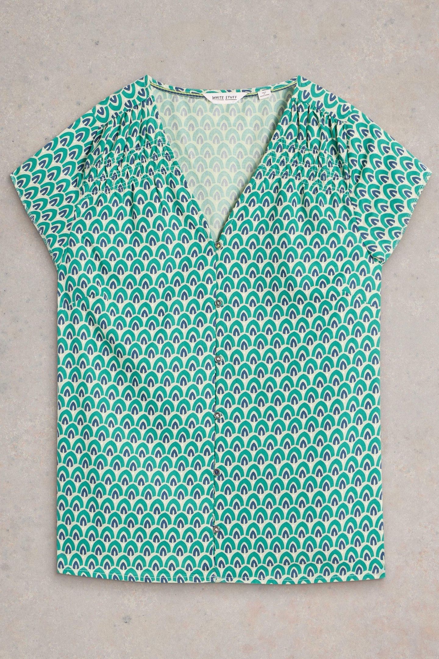 RAE ORGANIC COTTON TOP GREEN PRINT 3