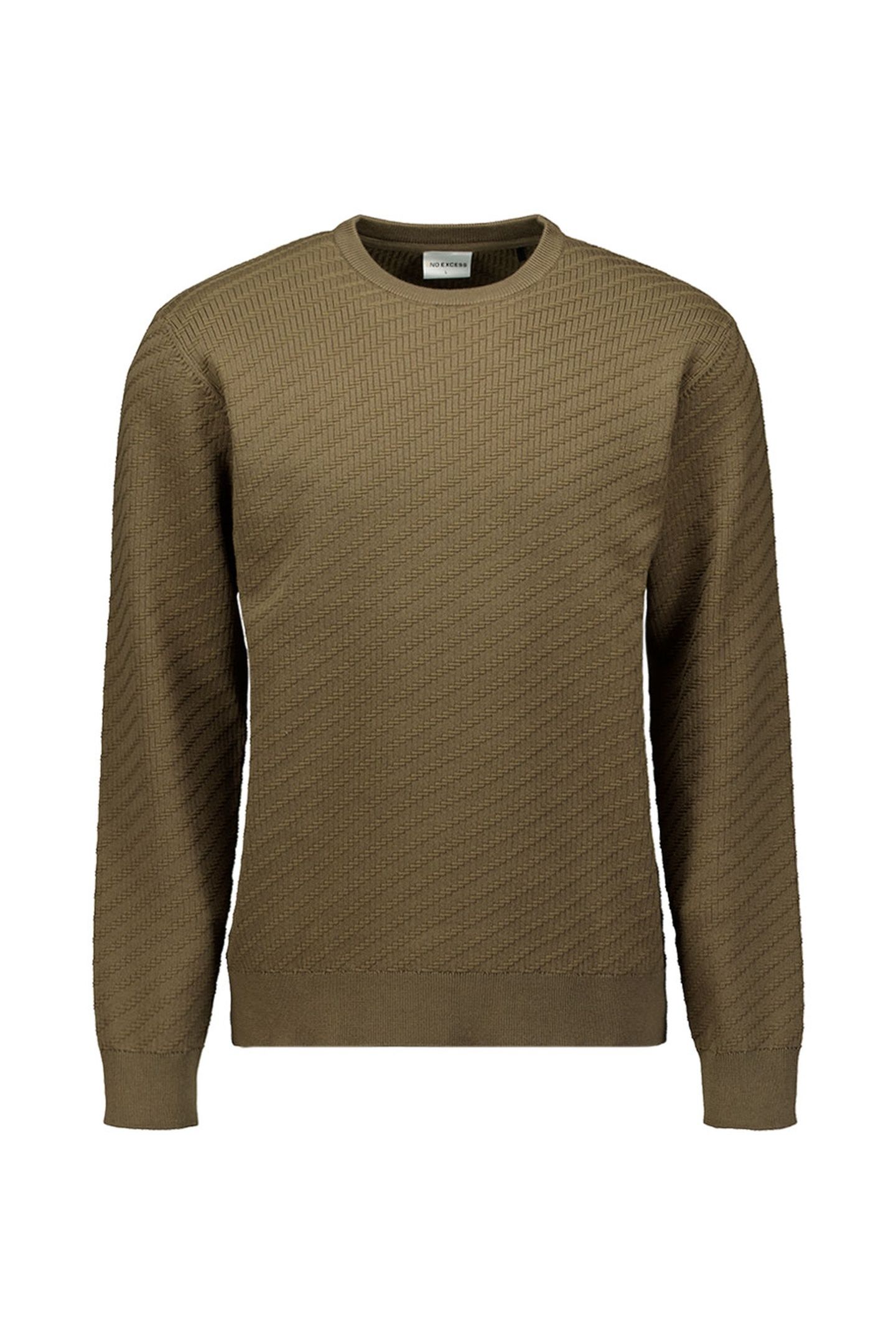 PULLOVER CREWNECK JACQUARD SOLID TAUPE 5