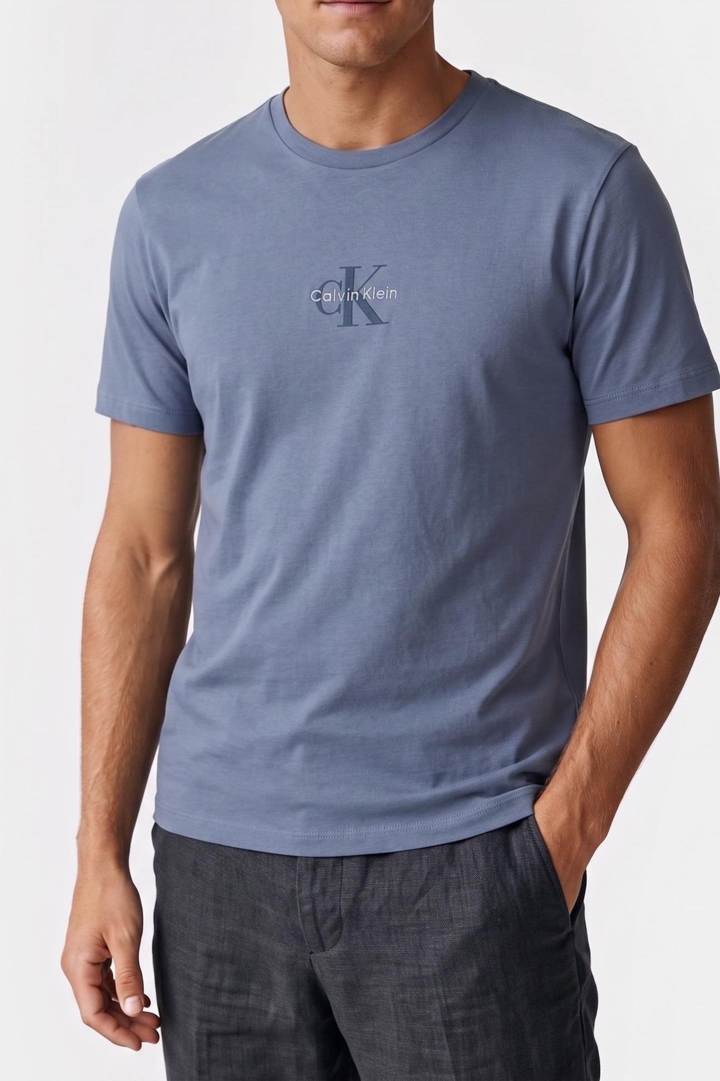 SS 30S MICRO MONOGRAM TEE DUSTY SAILOR BLUE 1