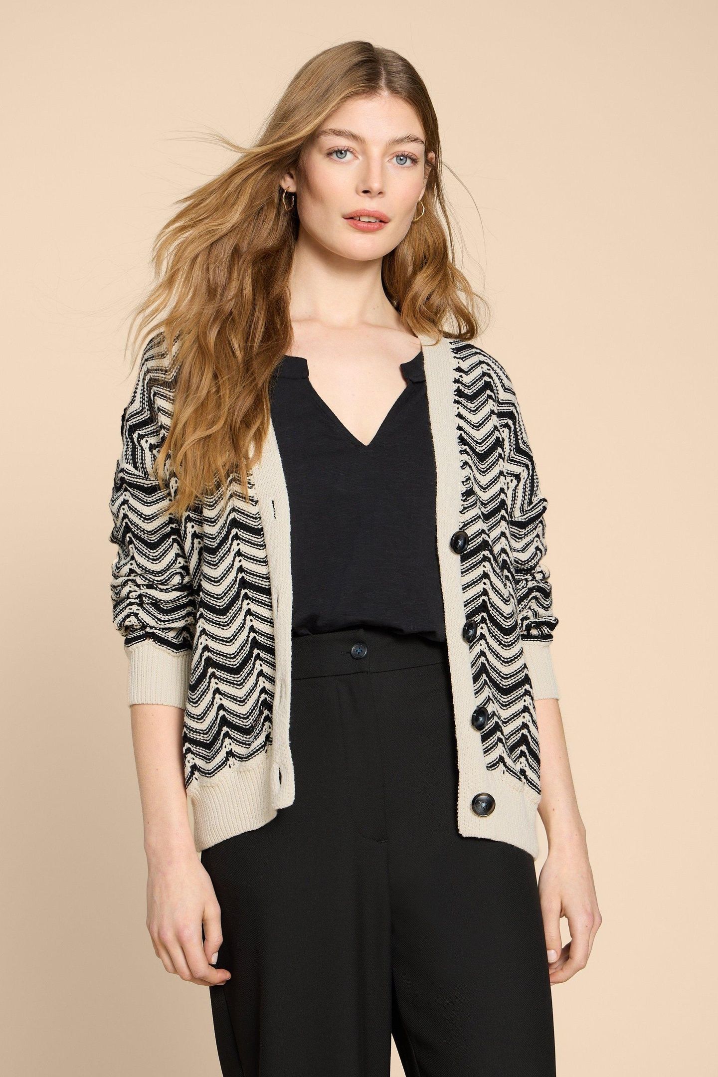 STELLA CHEVRON CARDI WHITE MULTI 2
