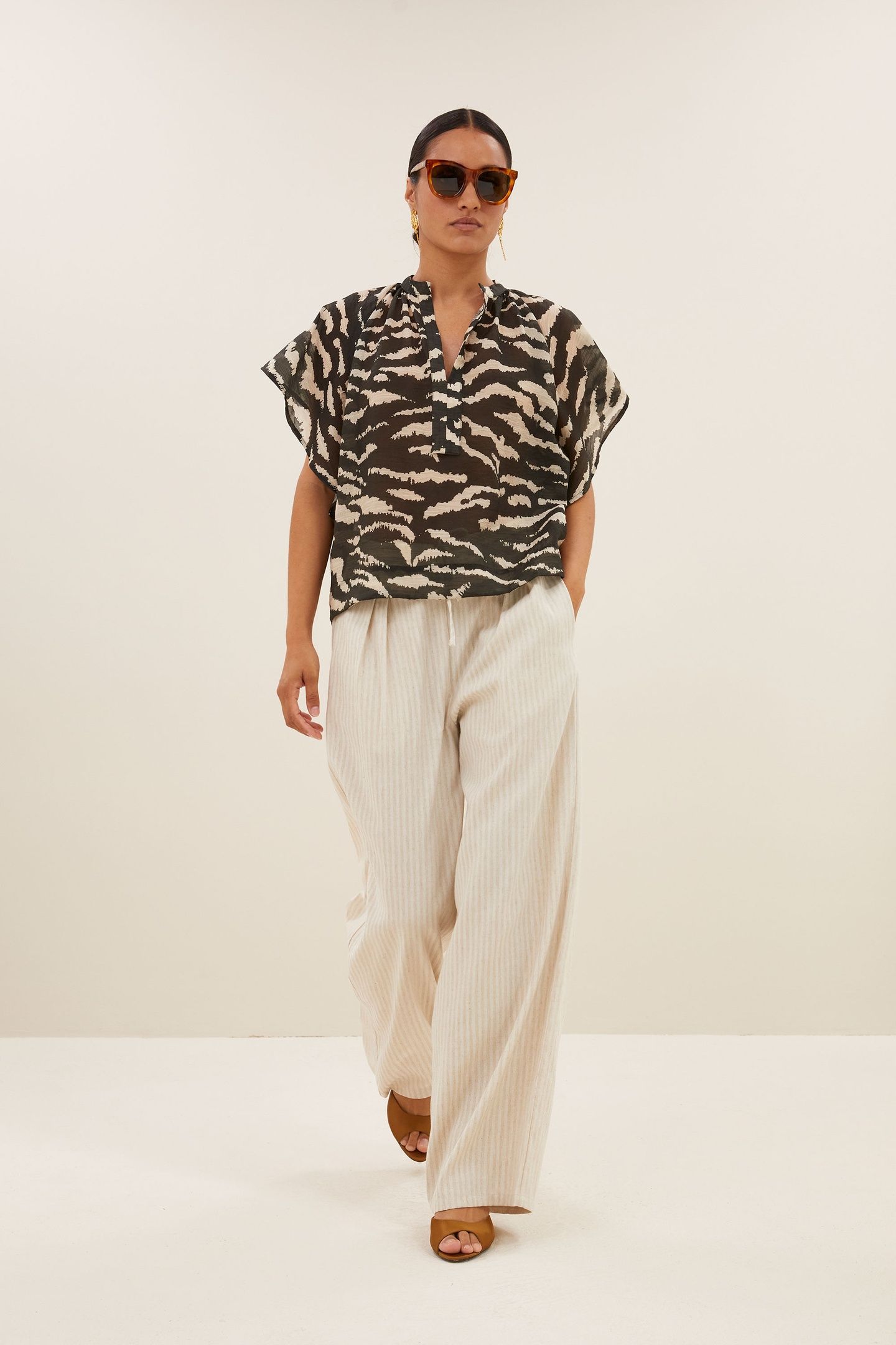 VINA ZEBRA BLOUSE BLACK ZEBRA PRINT 3