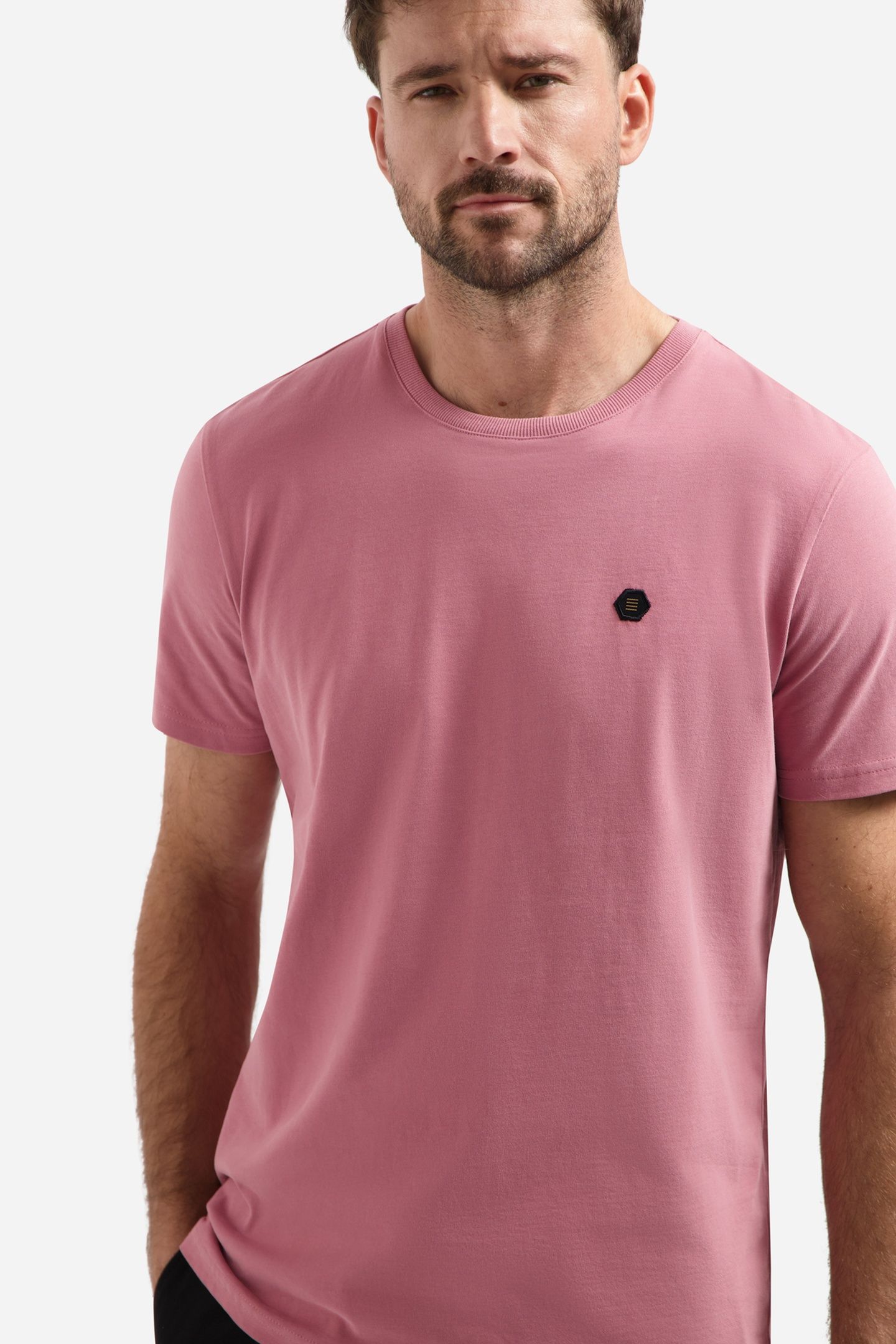 T-SHIRT CREWNECK PEACHED OLD PINK 5