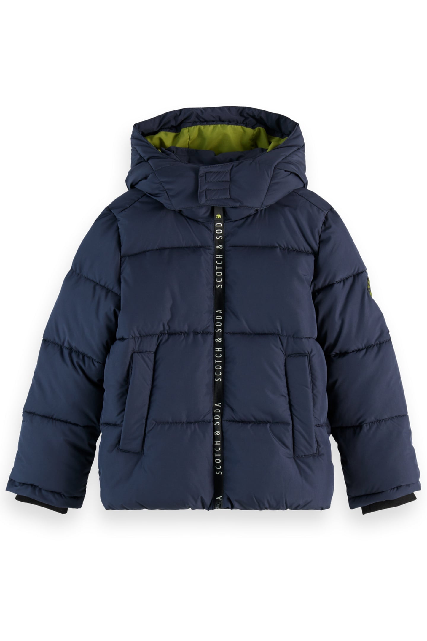 BOYS SHORT HOODED PUFFER JACKET SKY CAPTAIN 1