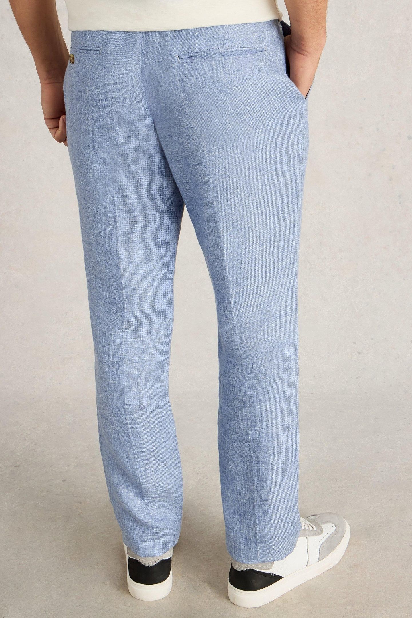 LINEN TROUSER MID BLUE 2