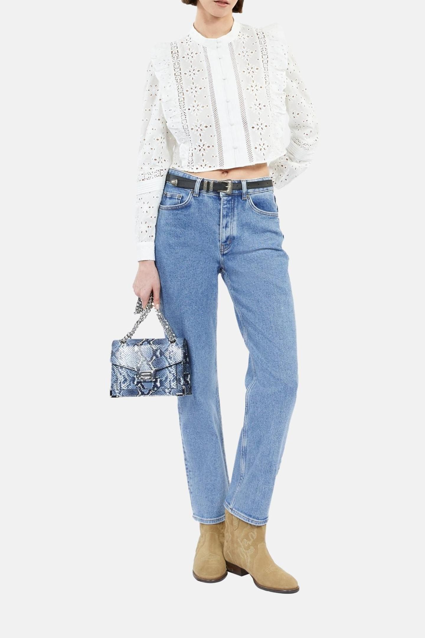 EMBROIDERED LONG-SLEEVED SHIRT WHITE 1