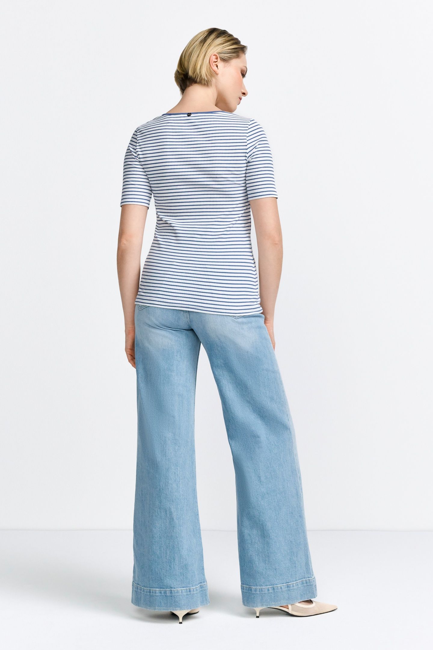 ORGANIC RIB SHIRT STRIPED VINTAGE BLUE 2