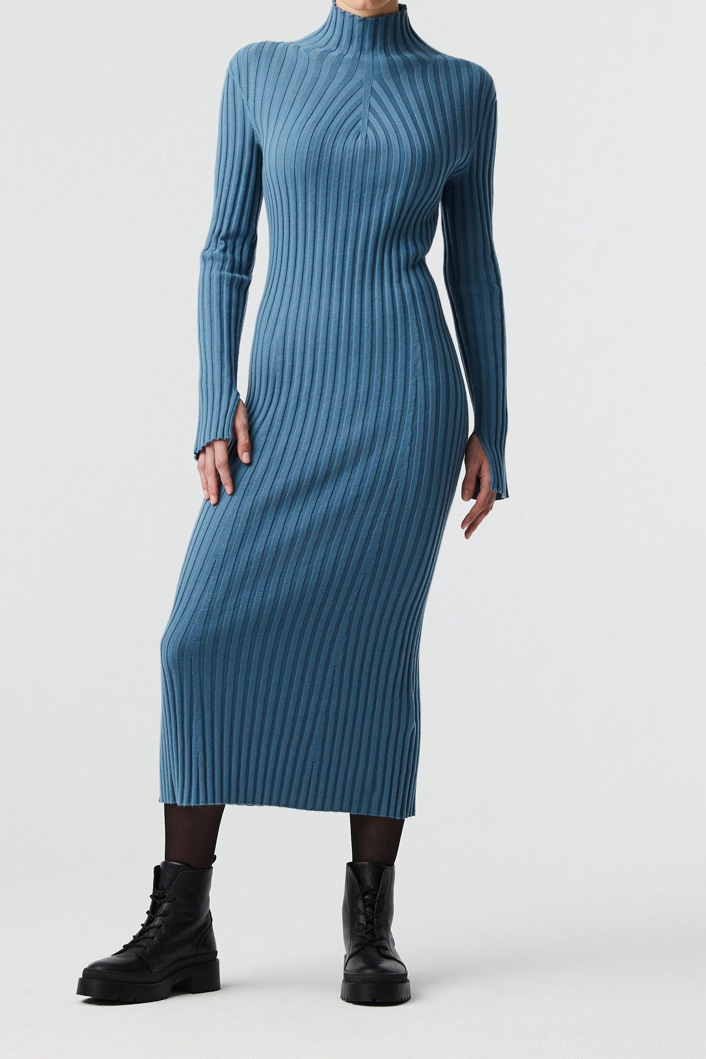 FOLAS V1.Y8.02 FLAT-KNIT-DRESS VAPOR 1