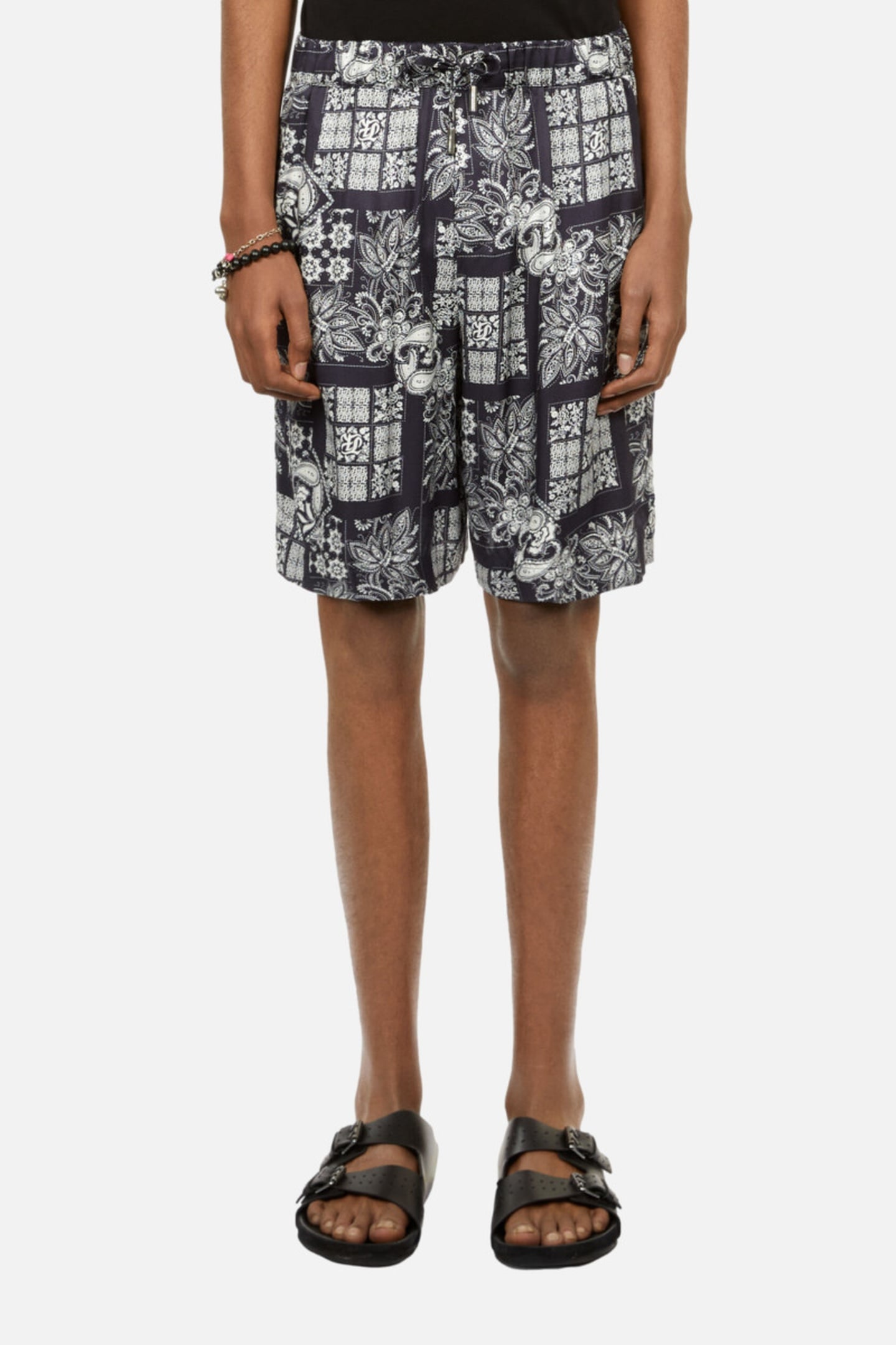 SHORTS WITH ELASTIC WAIST NAVY/WHITE 2
