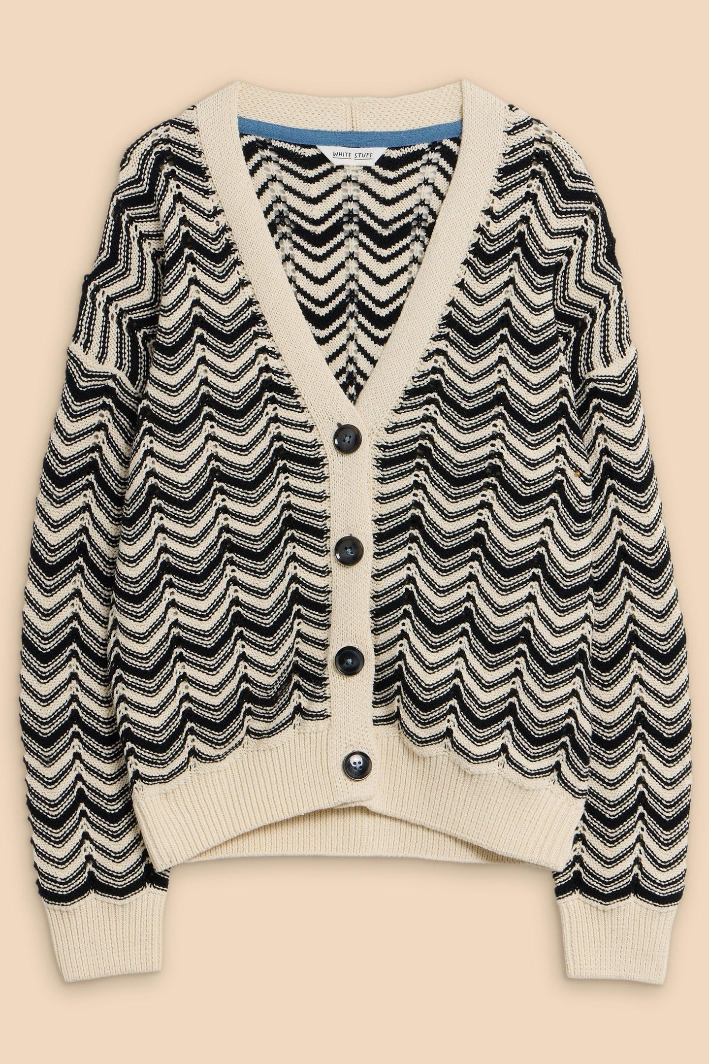 STELLA CHEVRON CARDI WHITE MULTI 5