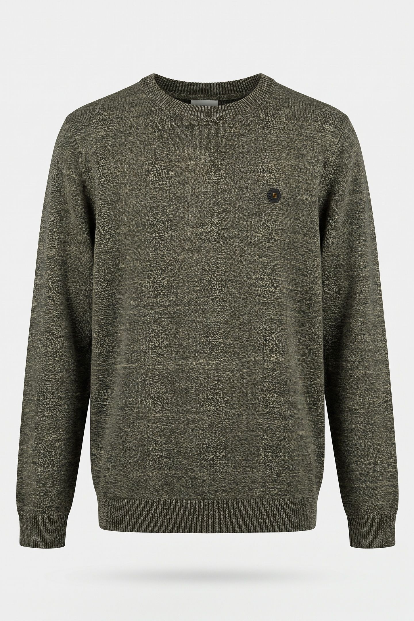 PULLOVER CREWNECK 2 COLOURED MELANGE LIGHT MOSS 3